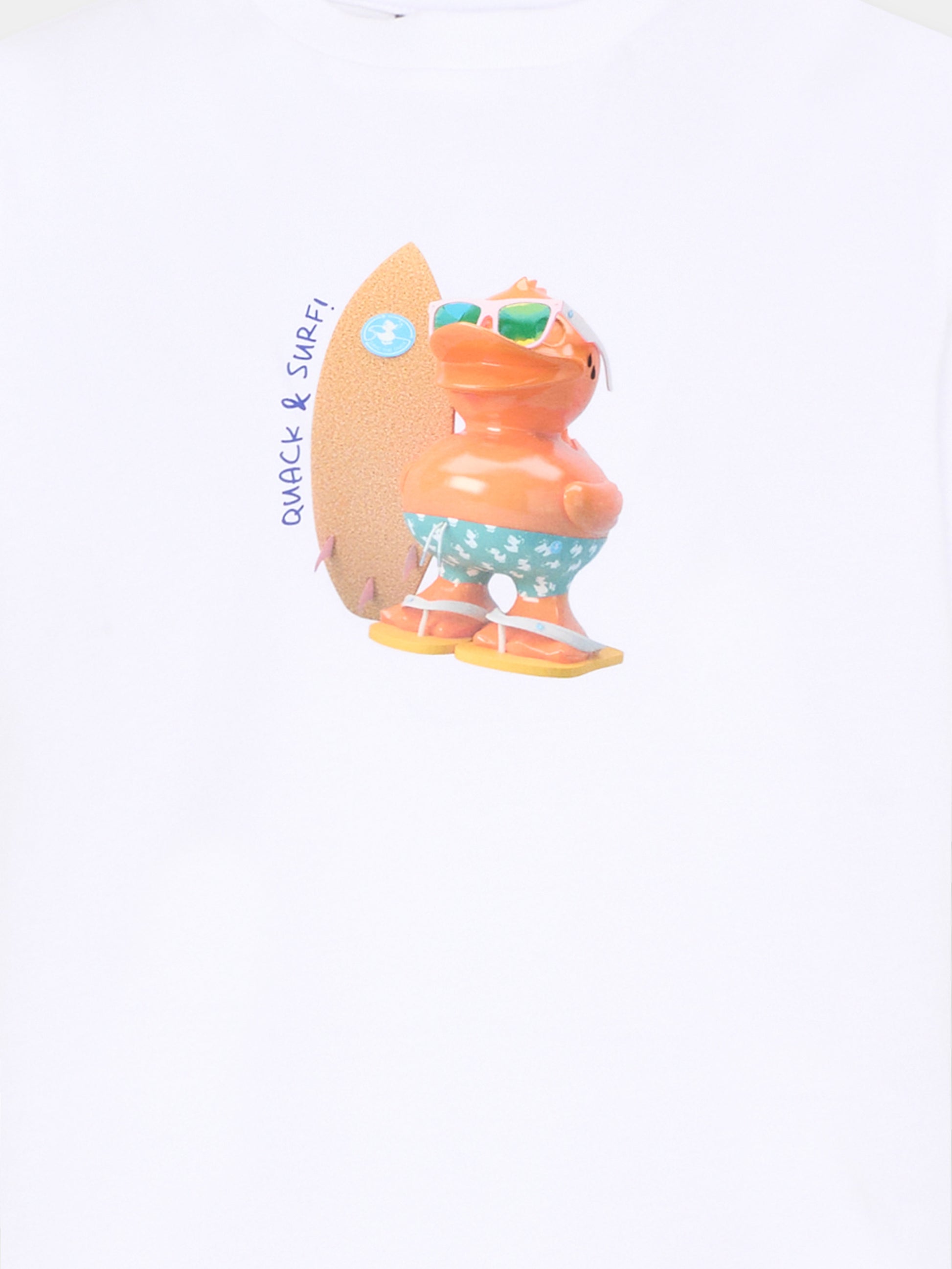 T-shirt bianca per bambino con stampa,Save The Duck Kids,JT2787X BESY22 00000