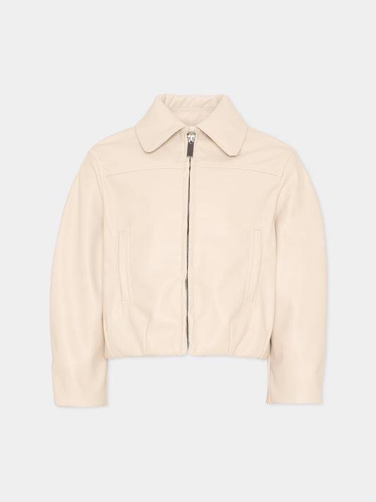 Giubbotto beige per bambina con logo,Philosophy,I1G101 - 7405 - 0002