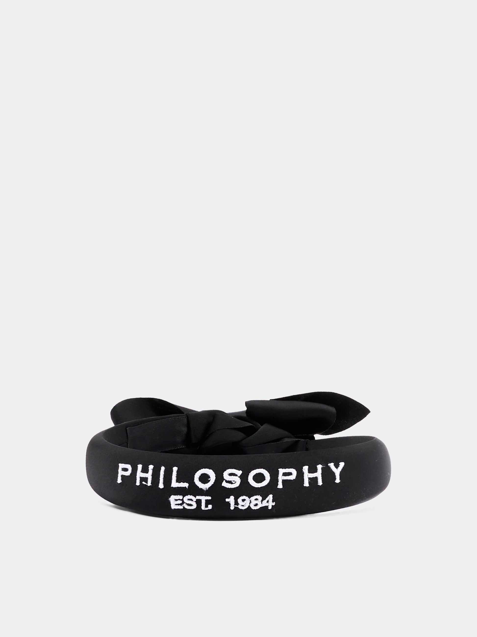 Cerchietto nero per bambina con logo,Philosophy,I9G008 - 7780 - 0050