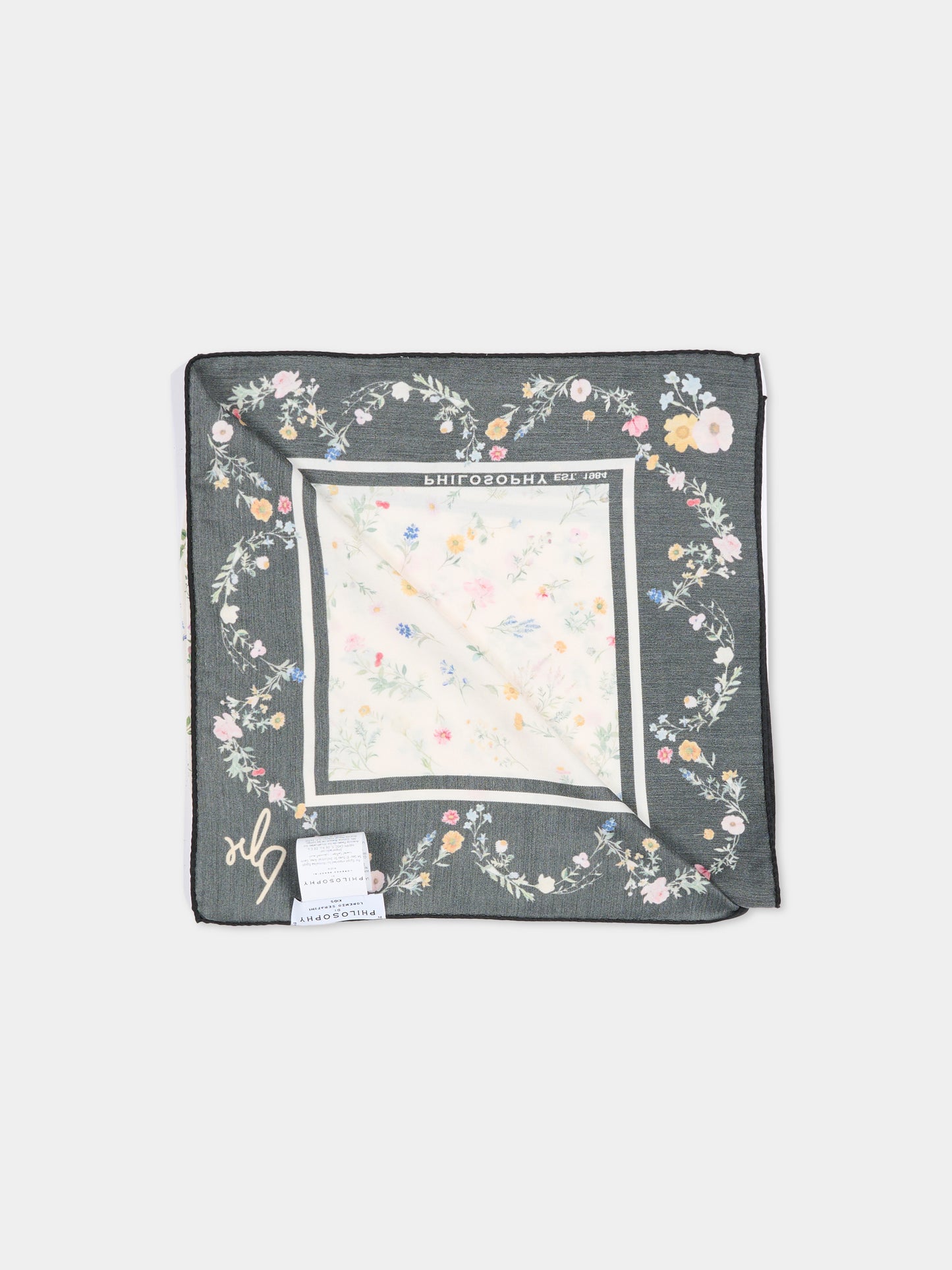 Foulard multicolor per bambina con fiori,Philosophy,I9G003 - 7758 - 0084