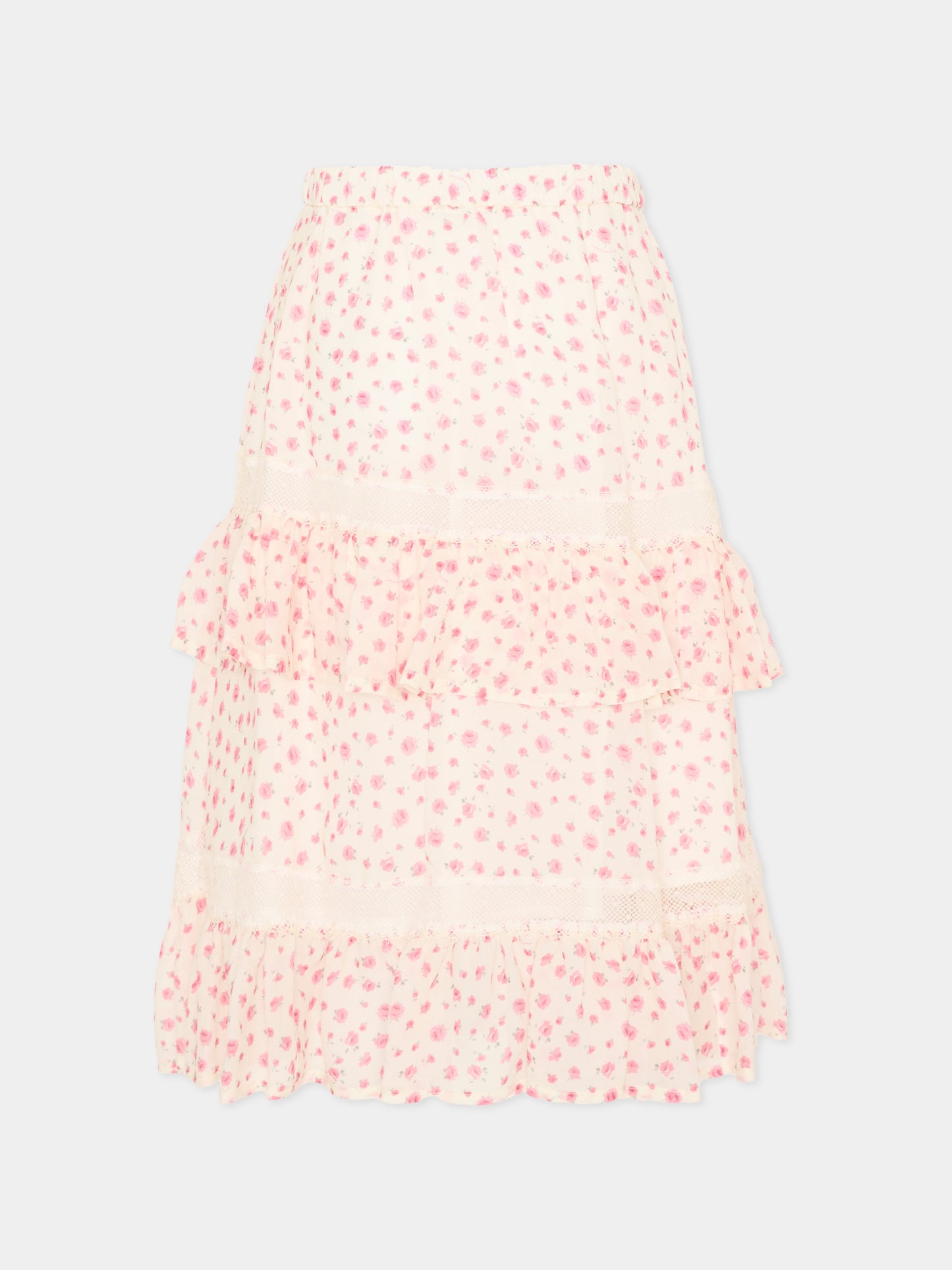 Gonna rosa per bambina floreale,Philosophy,I1G706 - 7602 - 0294