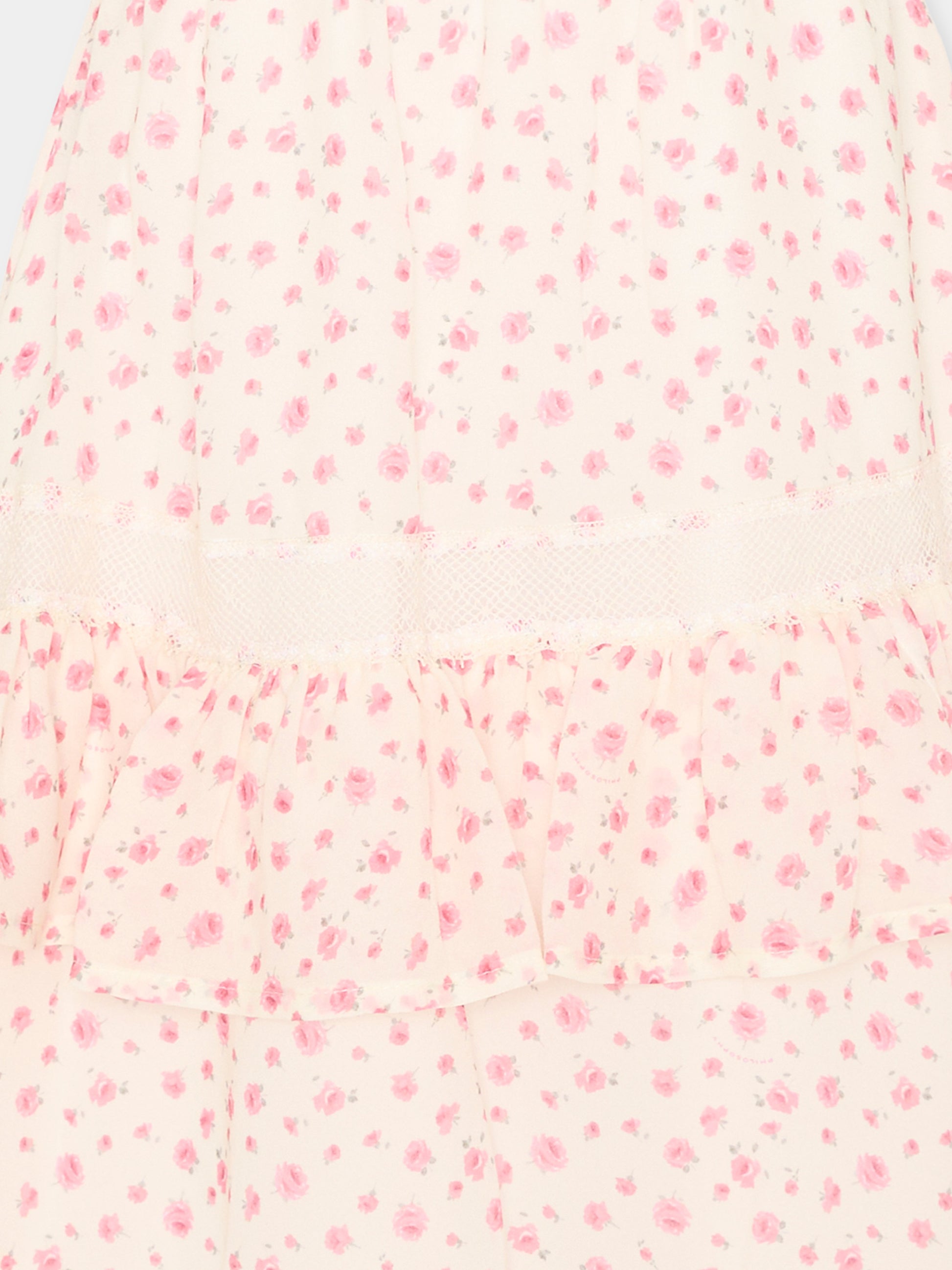 Gonna rosa per bambina floreale,Philosophy,I1G706 - 7602 - 0294