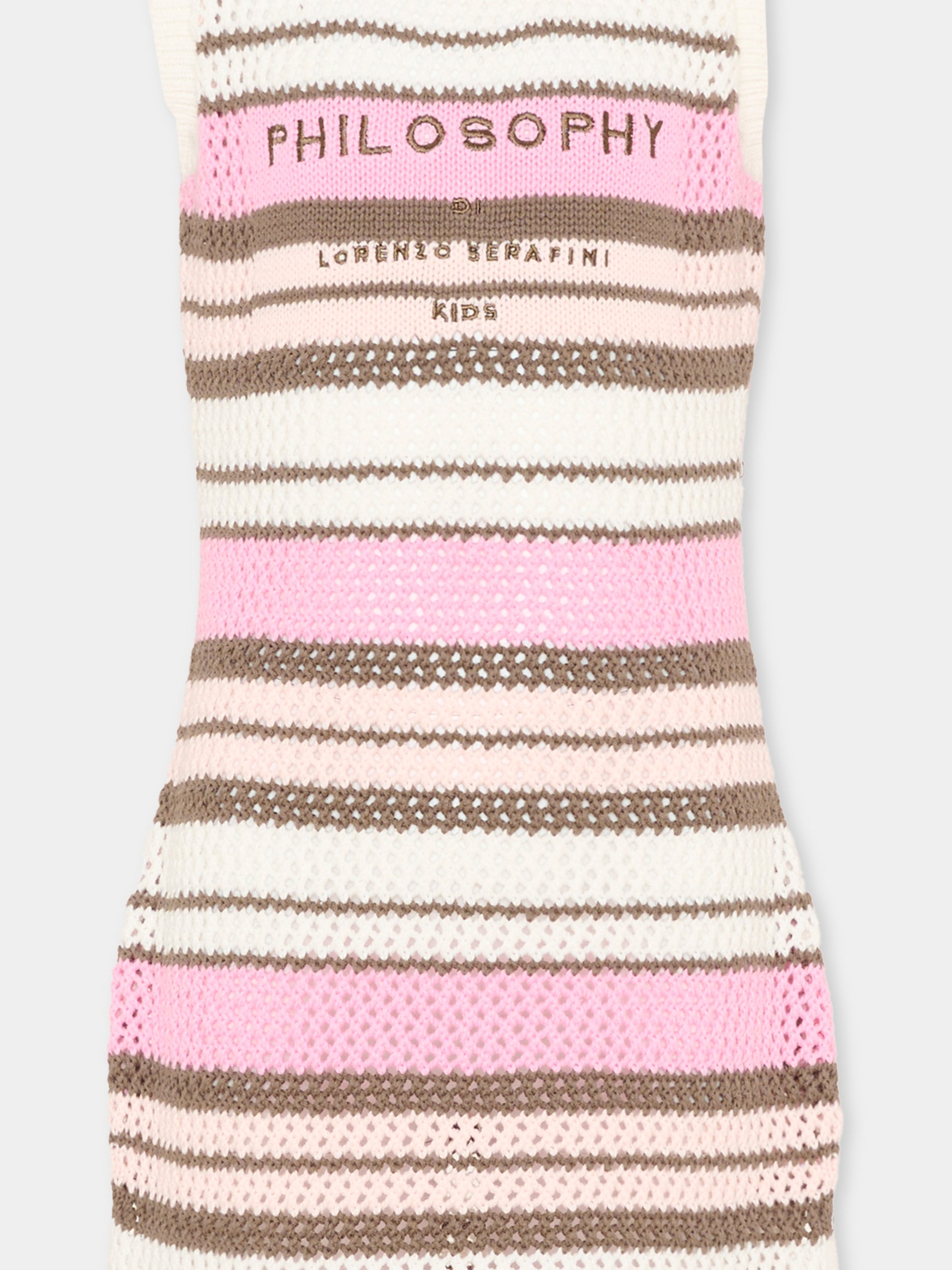 Vestito multicolor per bambina con logo,Philosophy,I9G906 - 7030 - 0390