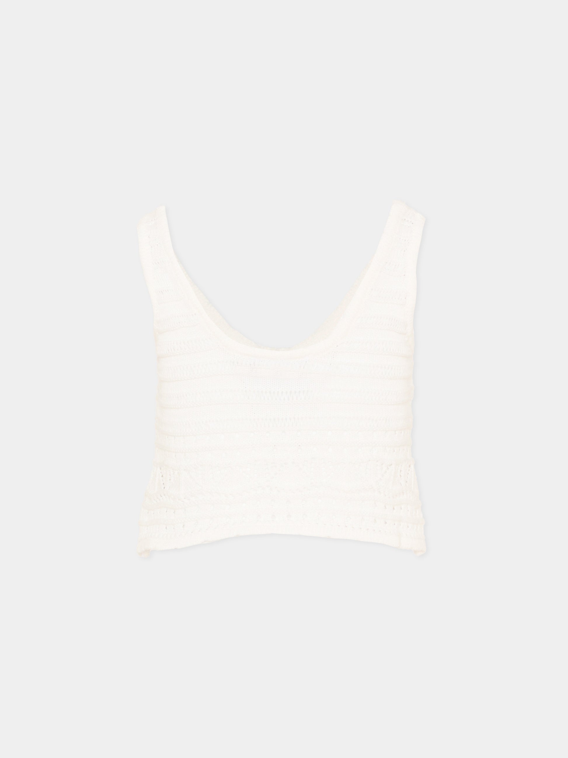 Top avorio in crochet per bambina,Ermanno Scervino Junior,Z9G305 - 7085 - 0001