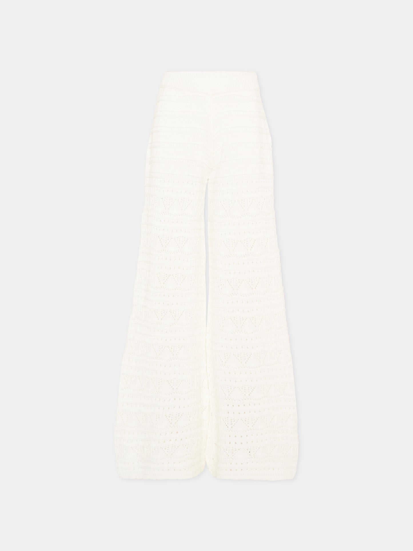 Pantaloni avorio in crochet per bambina,Ermanno Scervino Junior,Z9G408 - 7085 - 0001