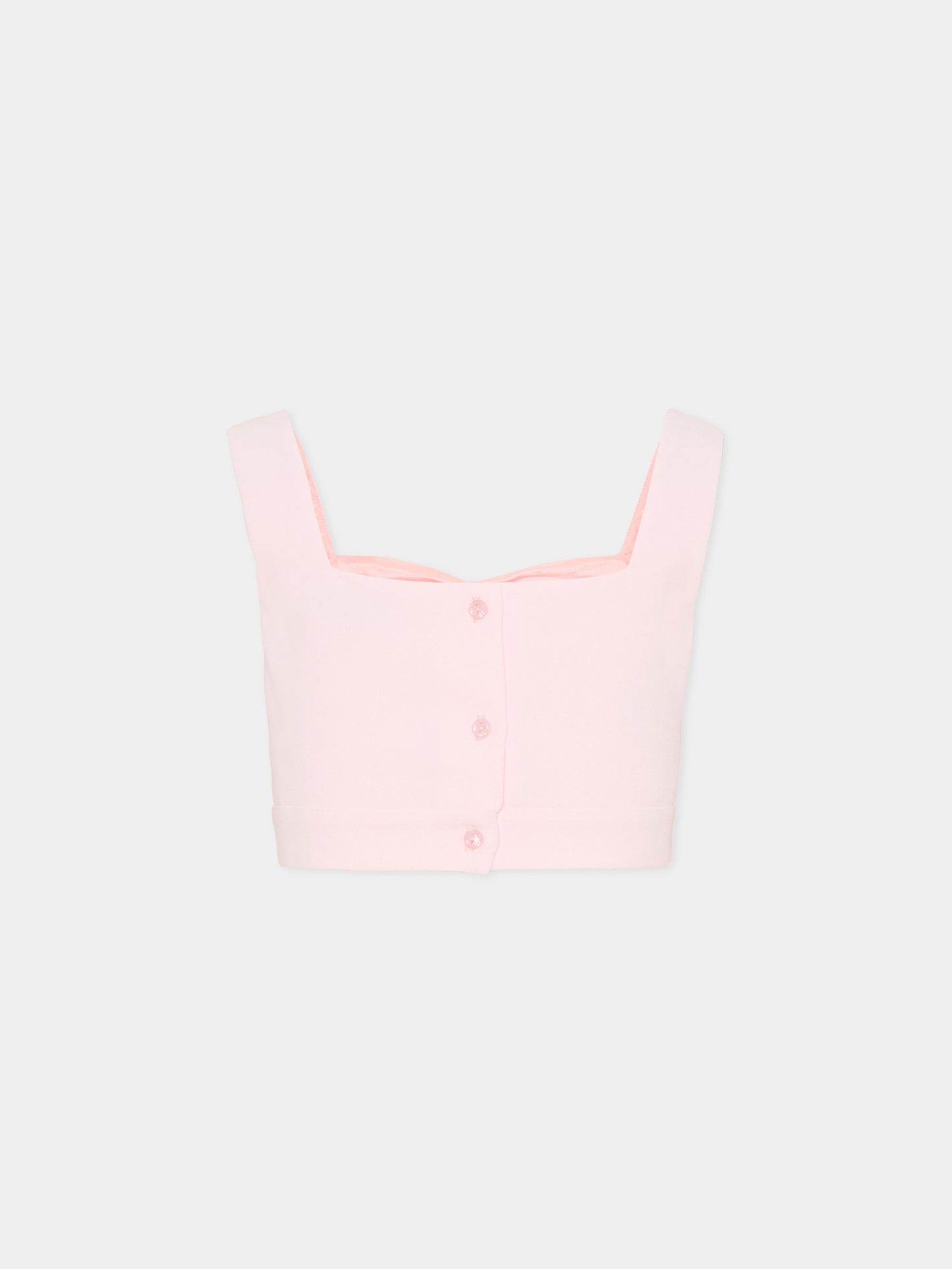 Top rosa per bambina con logo,Monnalisa,71G307 - 7303 - 0091