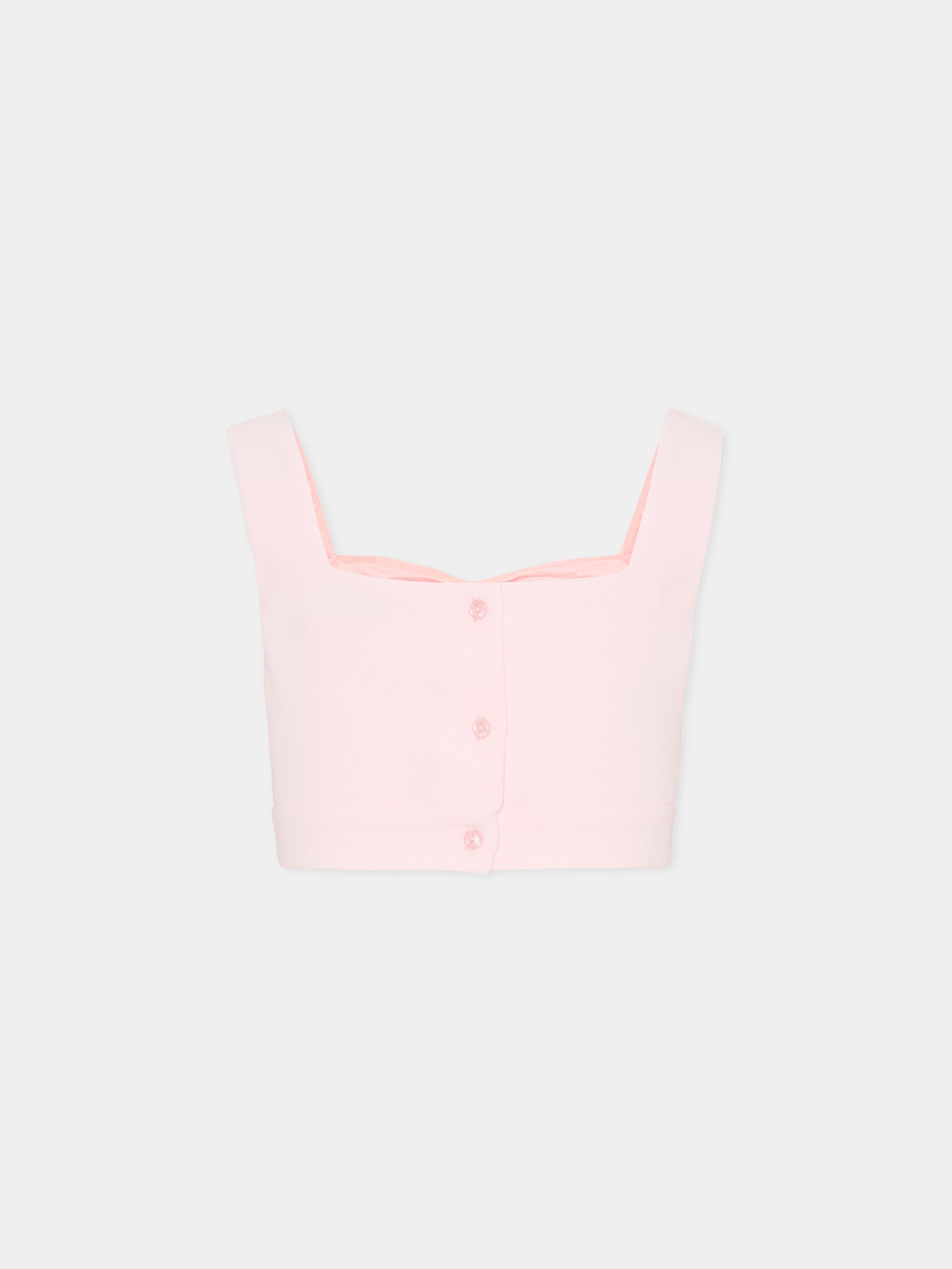 Top rosa per bambina con logo,Monnalisa,71G307 - 7303 - 0091