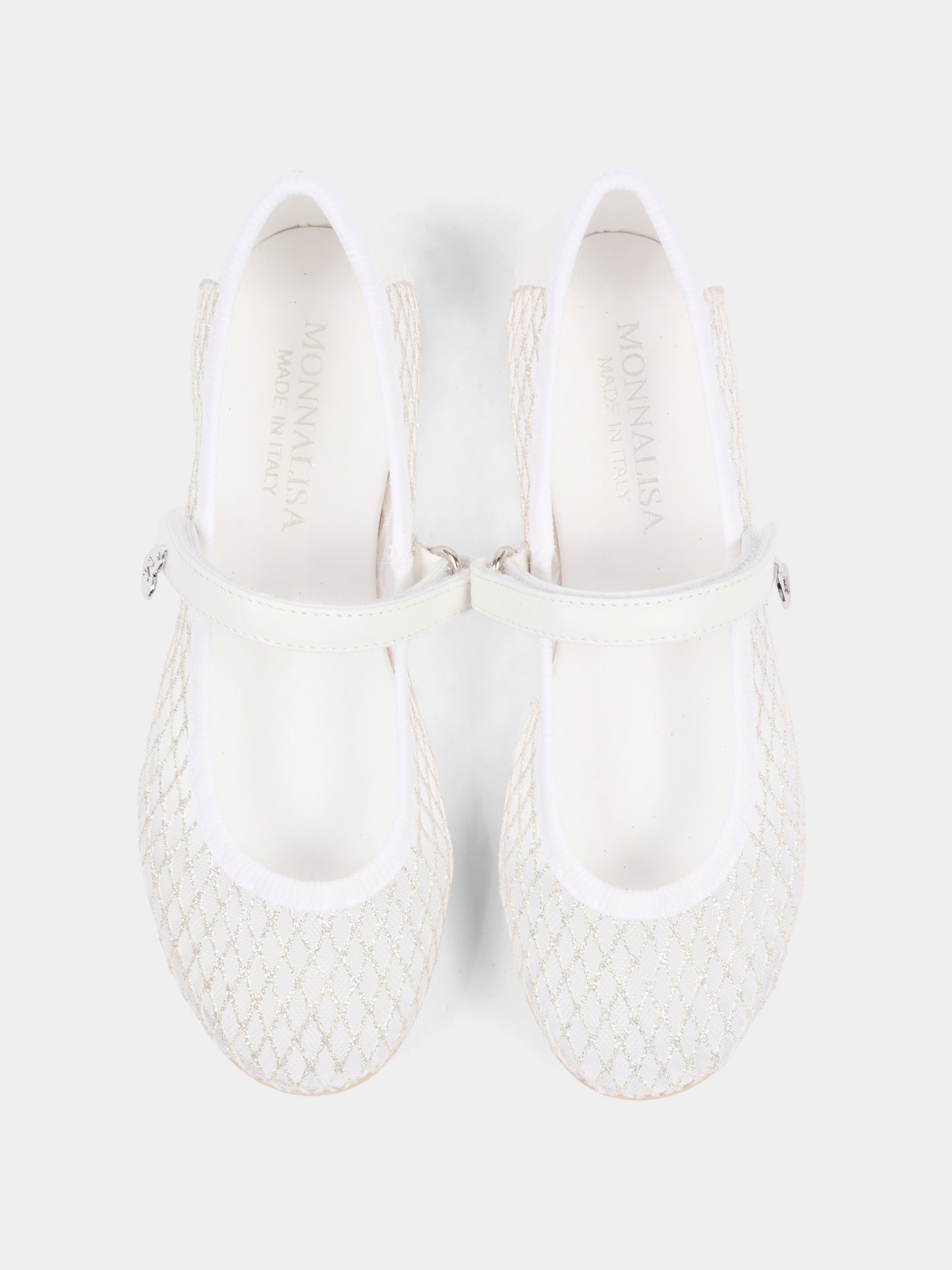 Ballerine bianche per bambina con cuore,Monnalisa,87G002 - 7704 - 0099