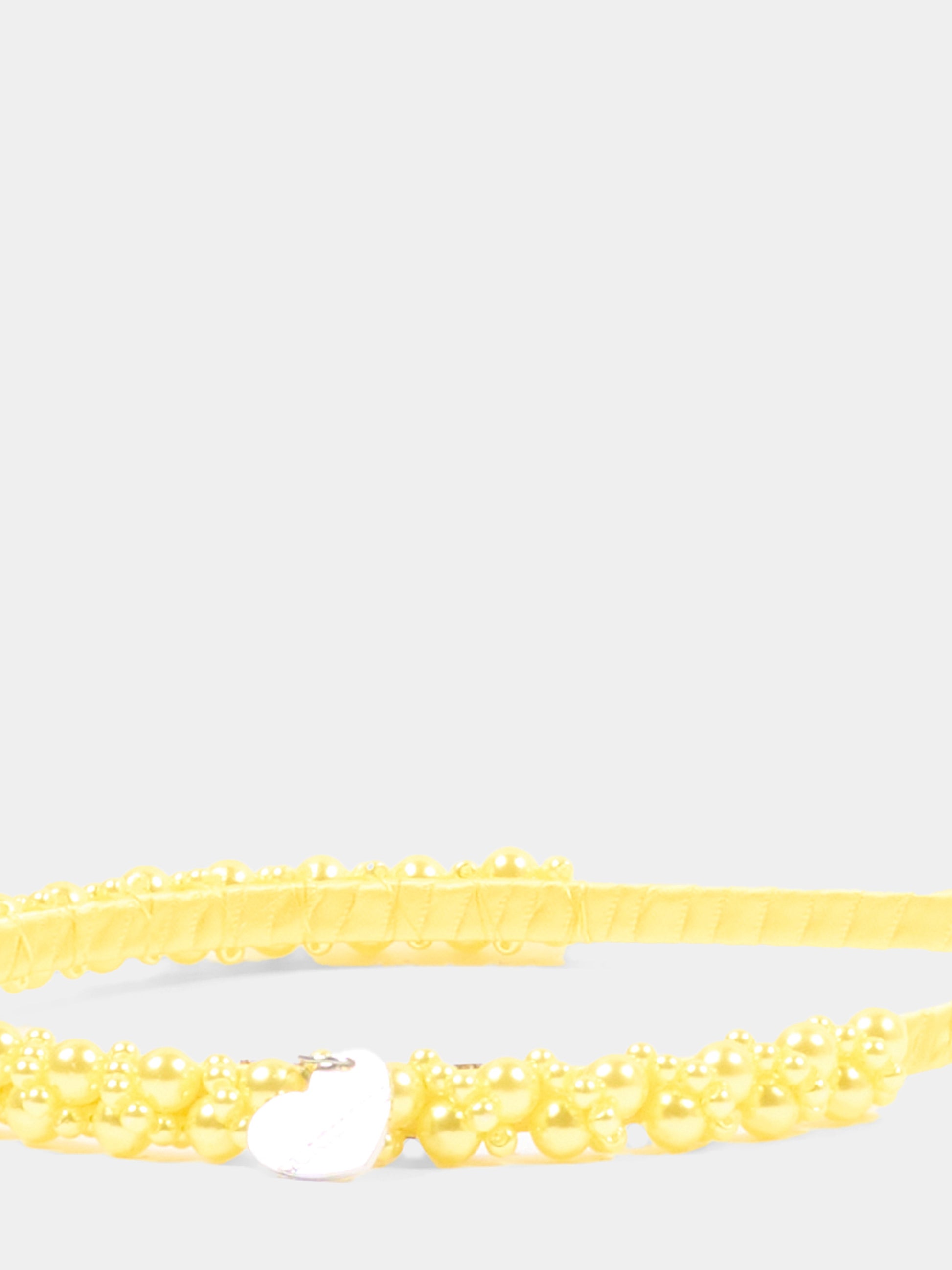 Cerchietto giallo per bambina con perle,Monnalisa,17G006 - 7759 - 0014