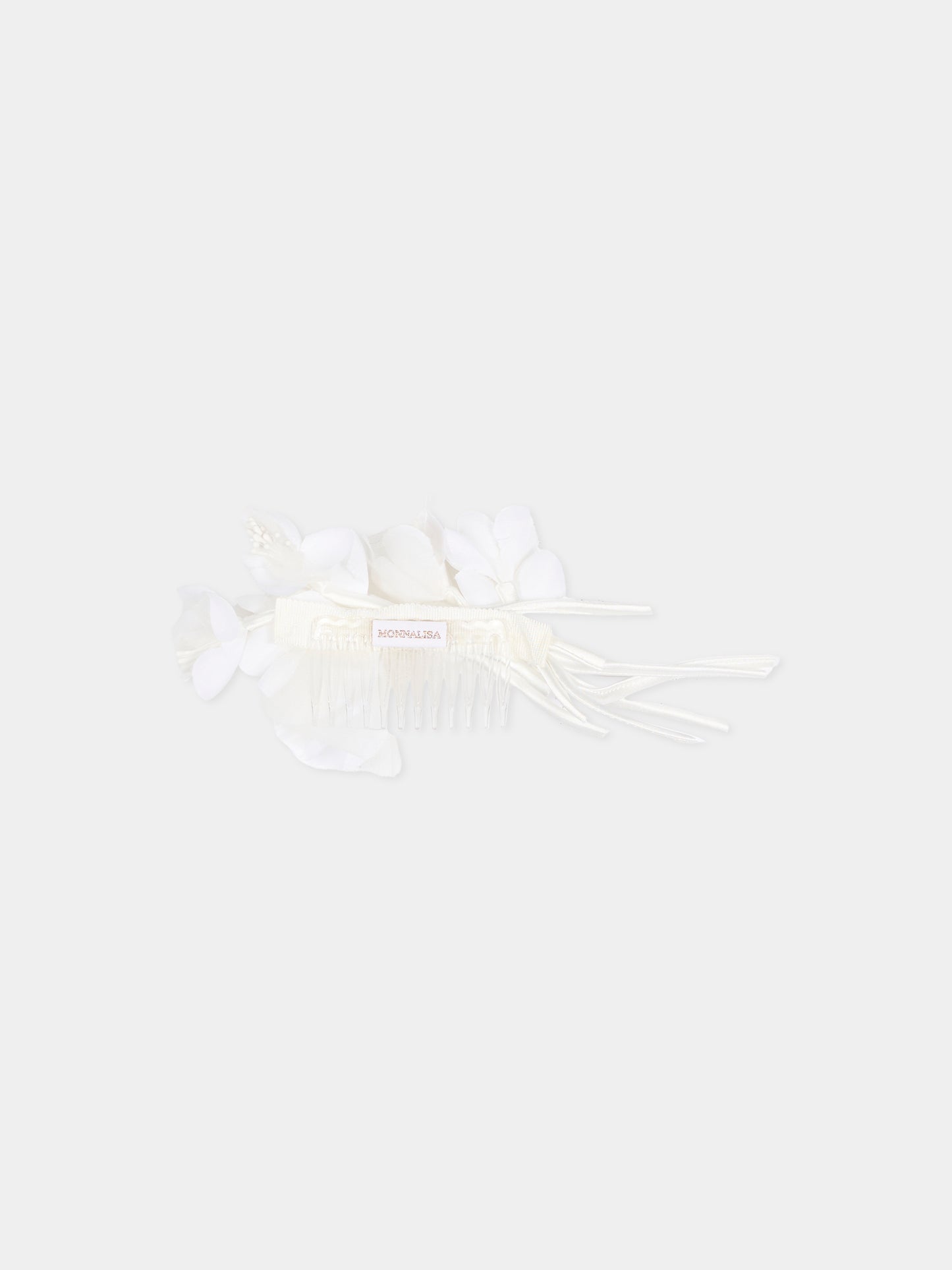 Fermaglio bianco per bambina con fiori,Monnalisa,79G010 - 7097 - 0001