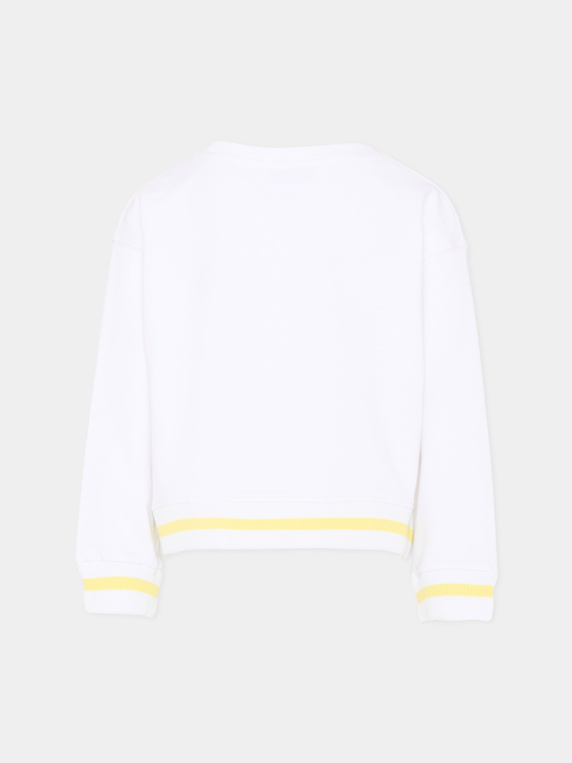 Felpa bianca Trilli per bambina,Monnalisa,19G619 - 7031 - 0099