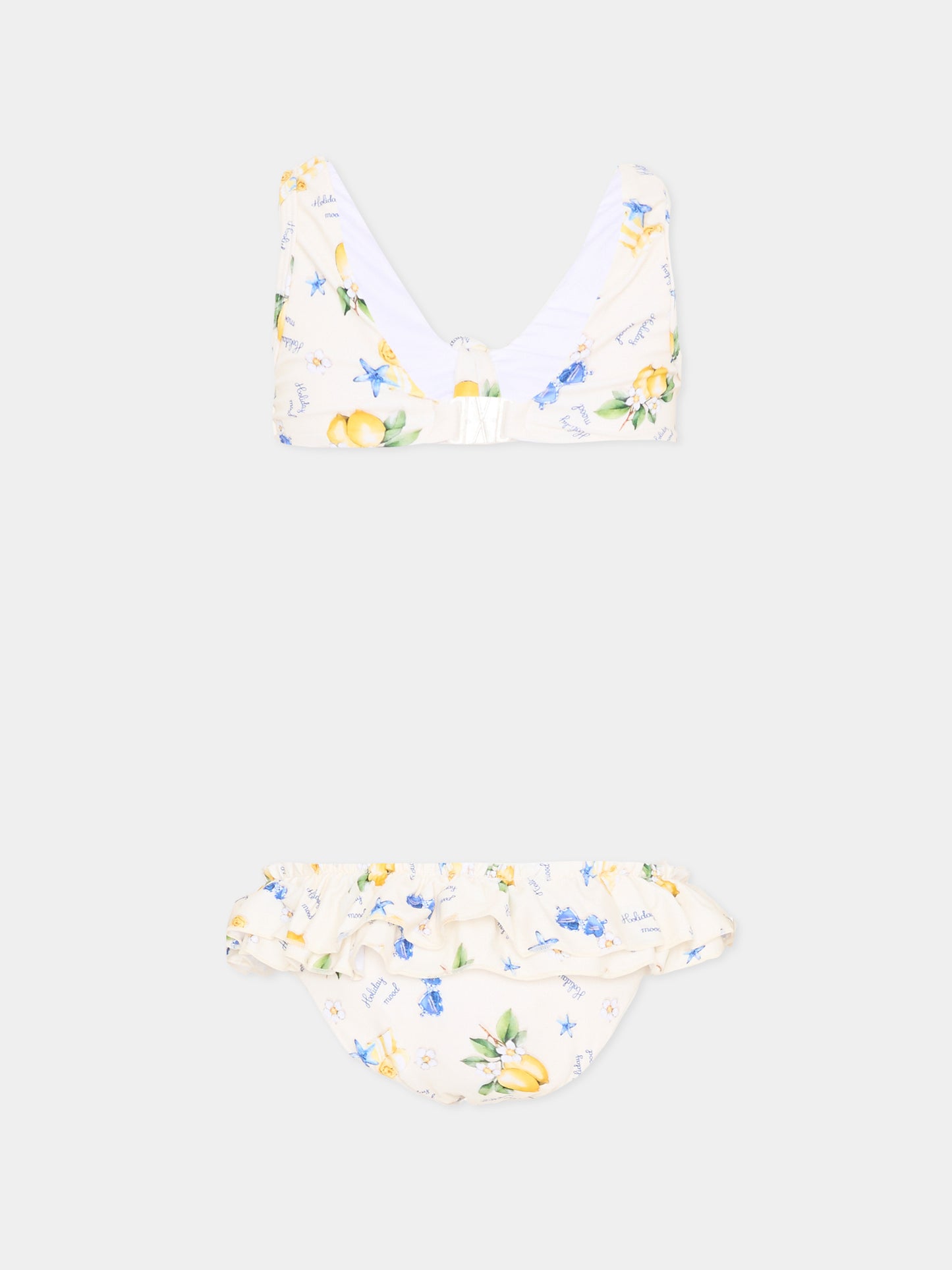 Slip e bikini giallo per bambina con limoni,Monnalisa,19G006 - 7039 - 0014