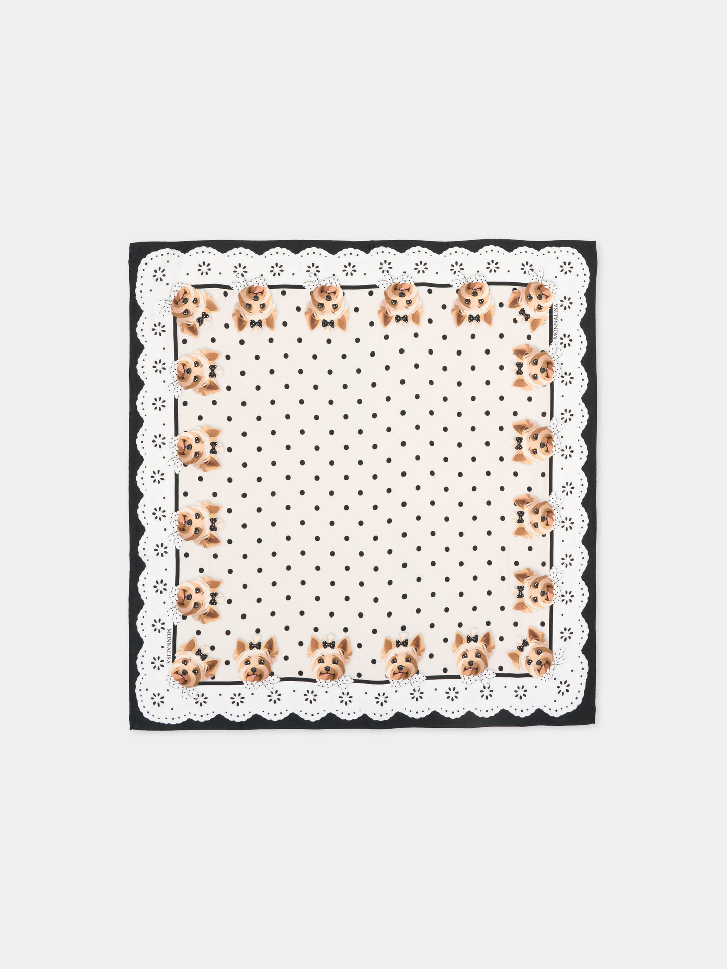 Foulard beige per bambina con stampa cane,Monnalisa,19G026 - 7766 - 5003