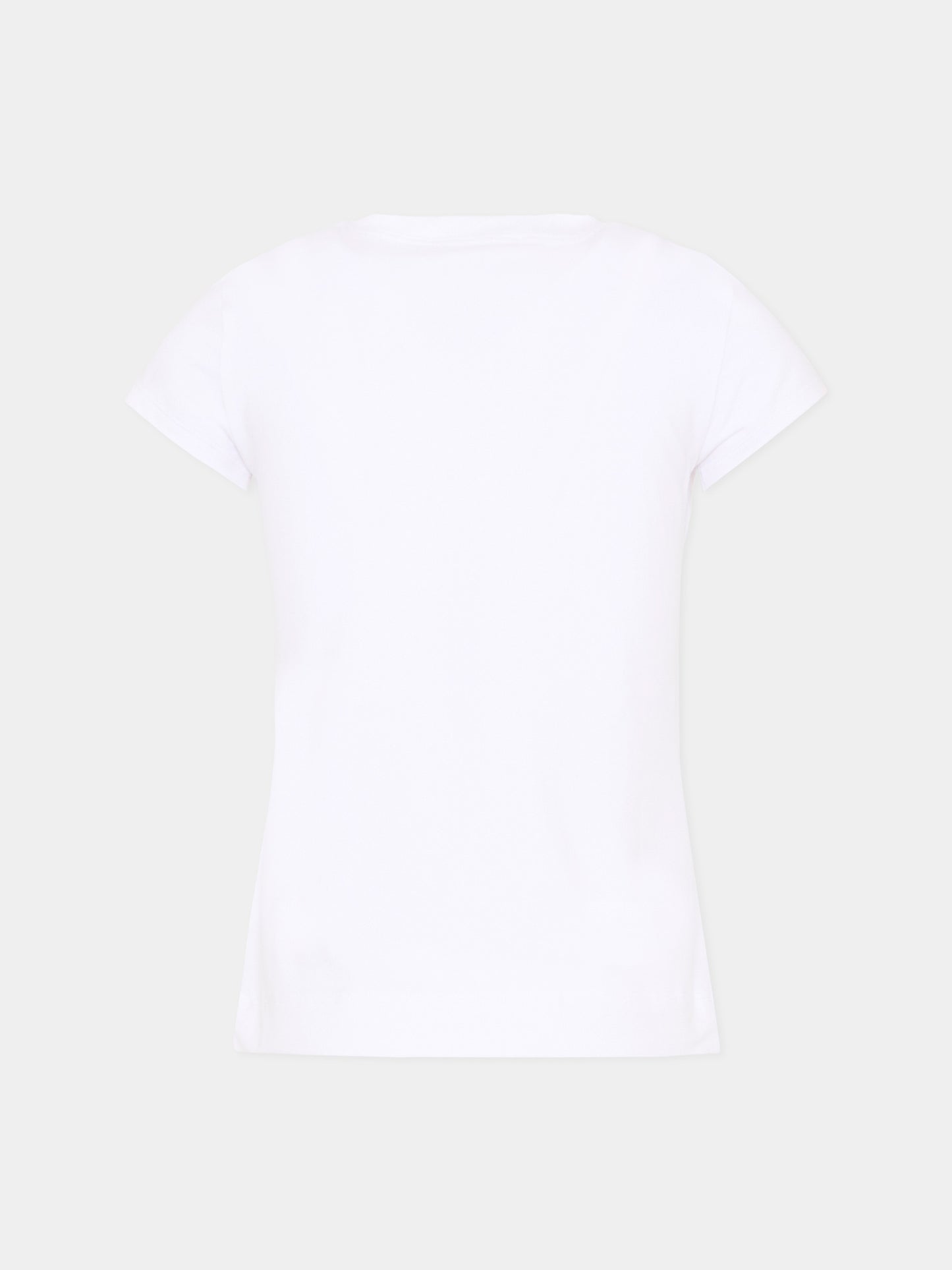 T-Shirt bianca per bambina con strass,Monnalisa,19G613 - 7032 - 0099