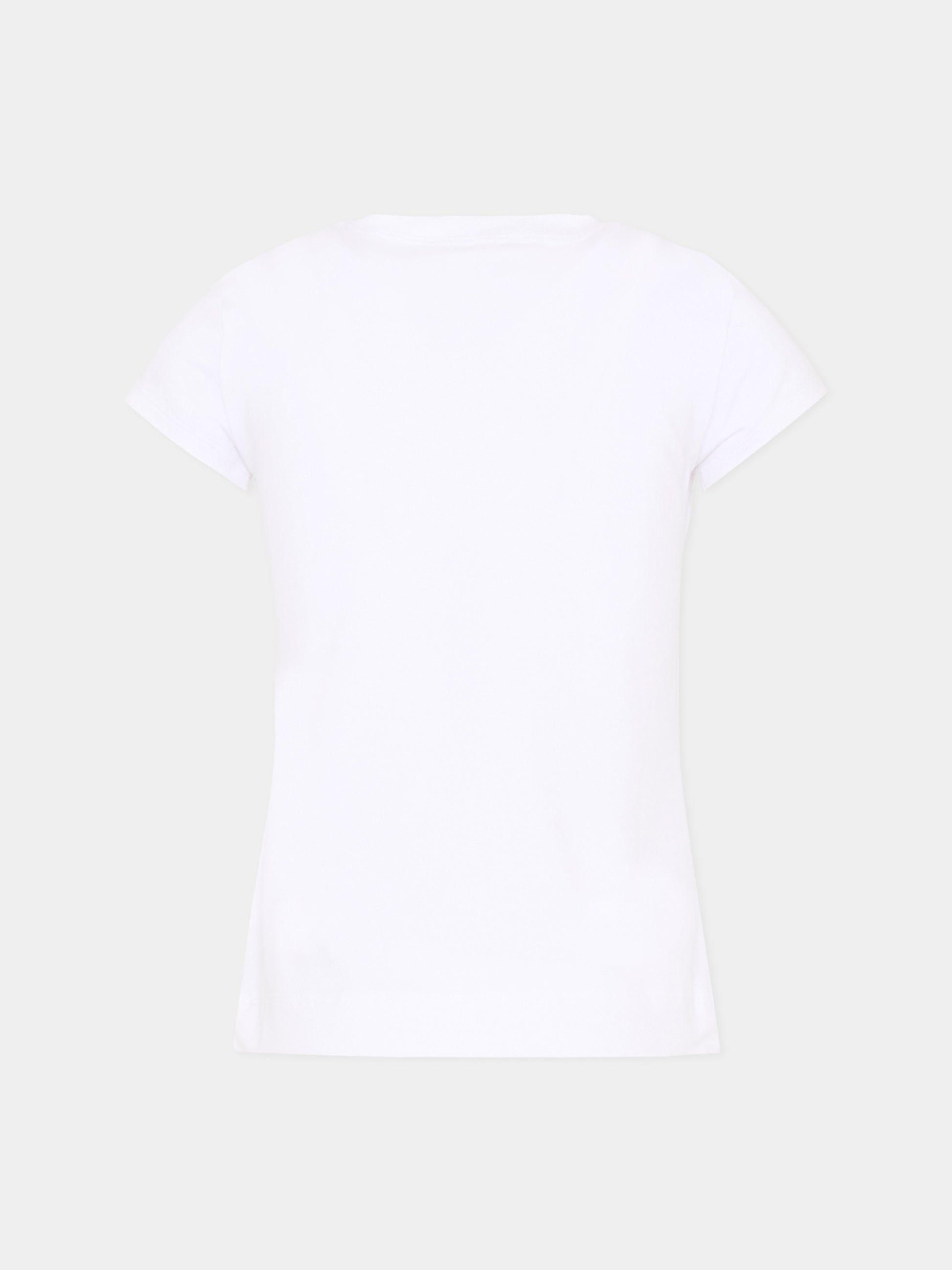 T-Shirt bianca per bambina con strass,Monnalisa,19G613 - 7032 - 0099