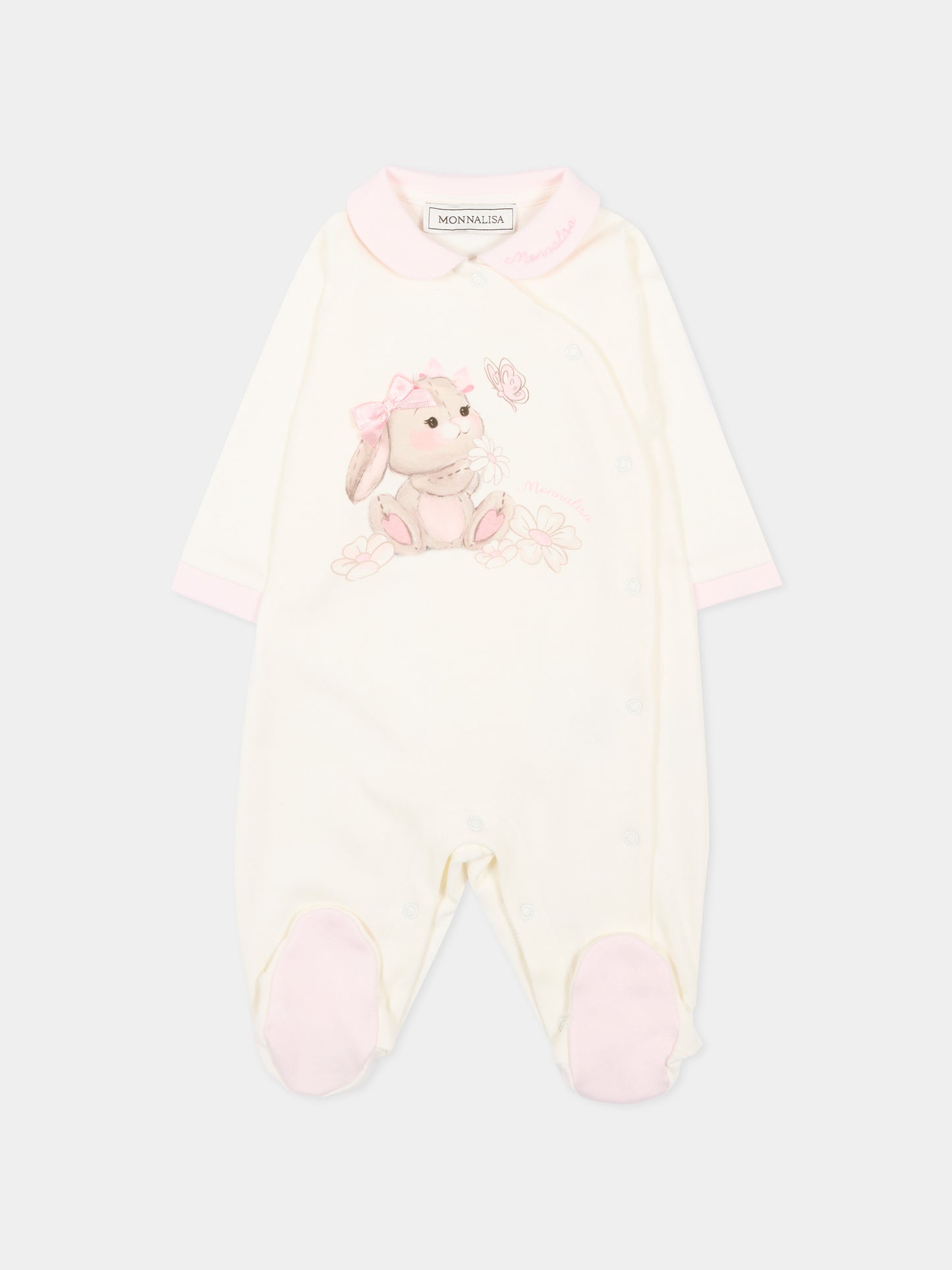 Set tutina avorio per neonata con coniglio,Monnalisa,35G518 - 7000 - 0001