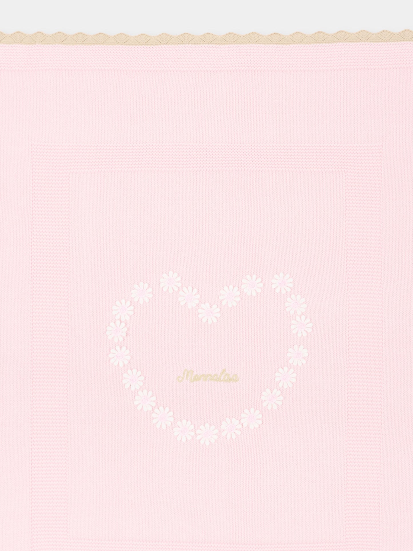 Coperta rosa per neonata con logo,Monnalisa,35G005 - 7040 - 0090