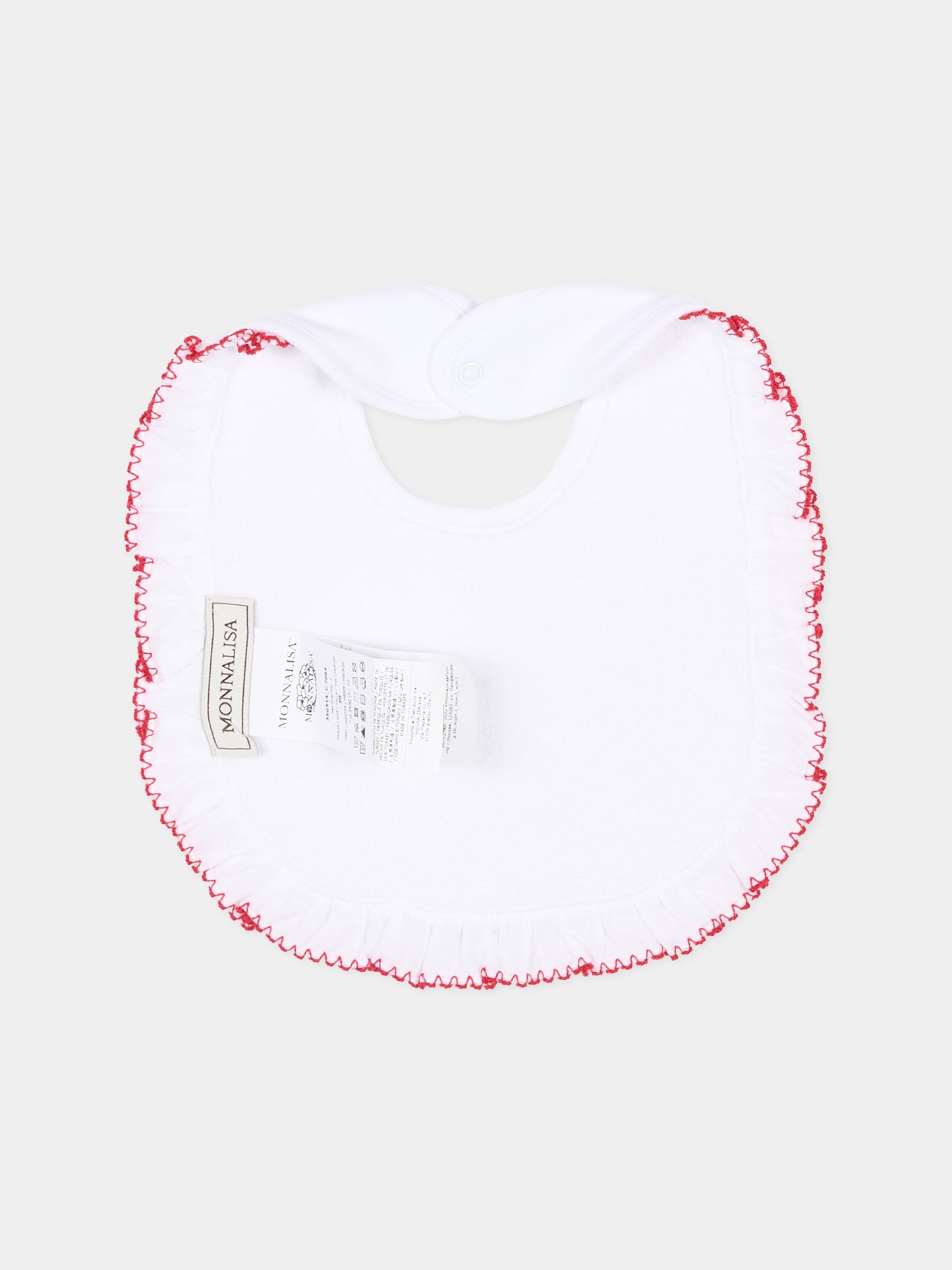 Set tutina bianco per neonata con fragole,Monnalisa,35G514 - 7084 - 0099