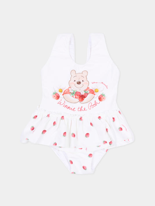 Costume intero bianco con Winnie the Pooh,Monnalisa,39G026 - 7095 - 9944