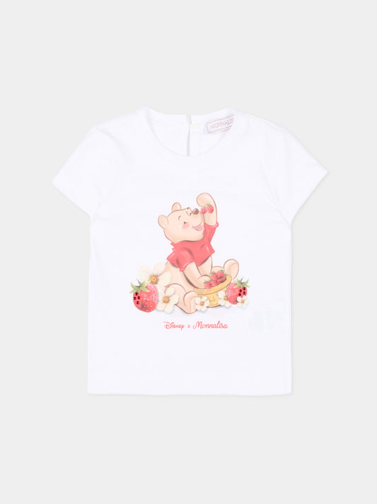 T-shirt bianca per neonata con Winnie Pooh,Monnalisa,39G610 - 7002 - 0099