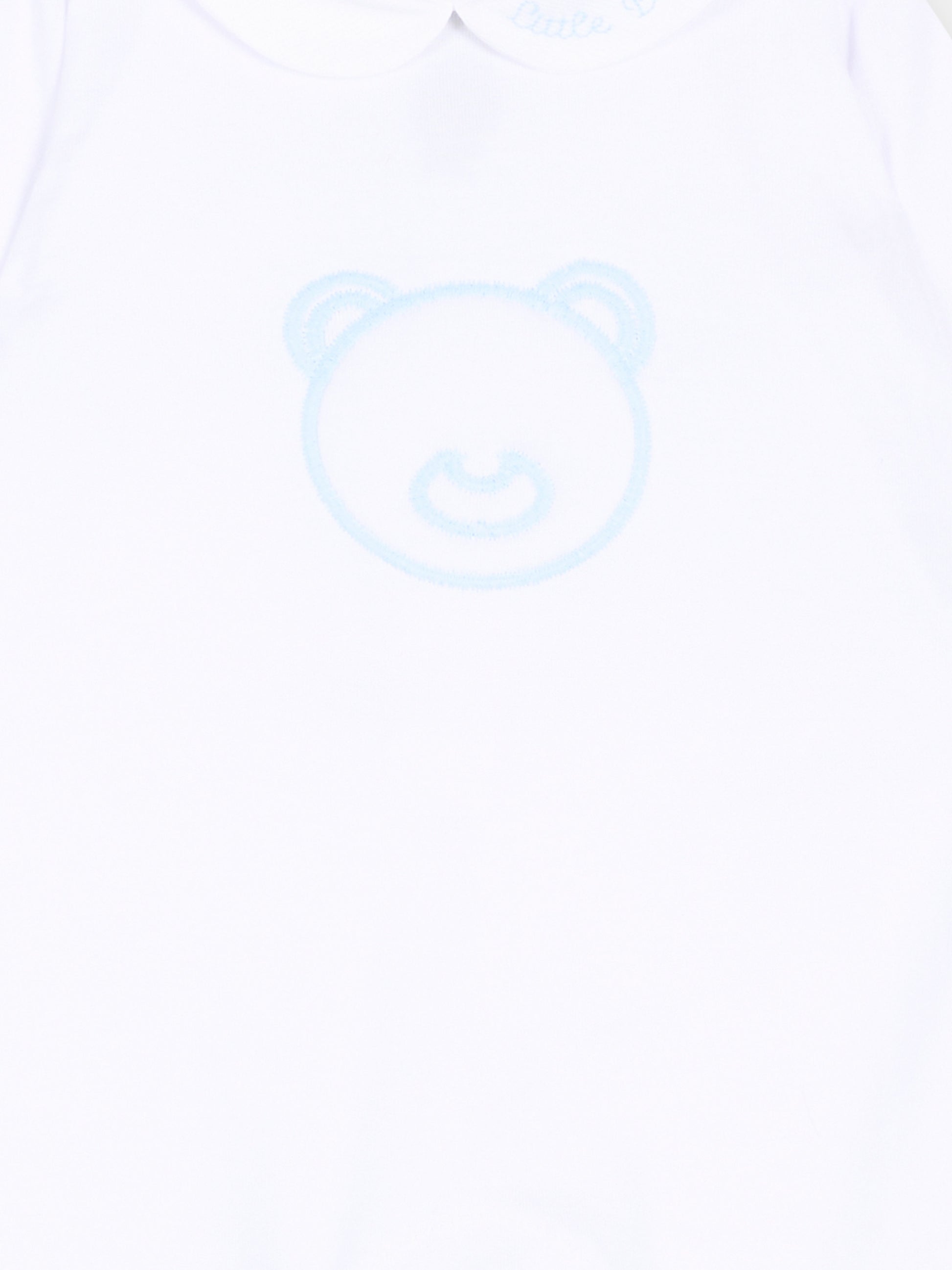 Tutina bianca per neonato con orsetto,Little Bear,3062 BCO/CIELO