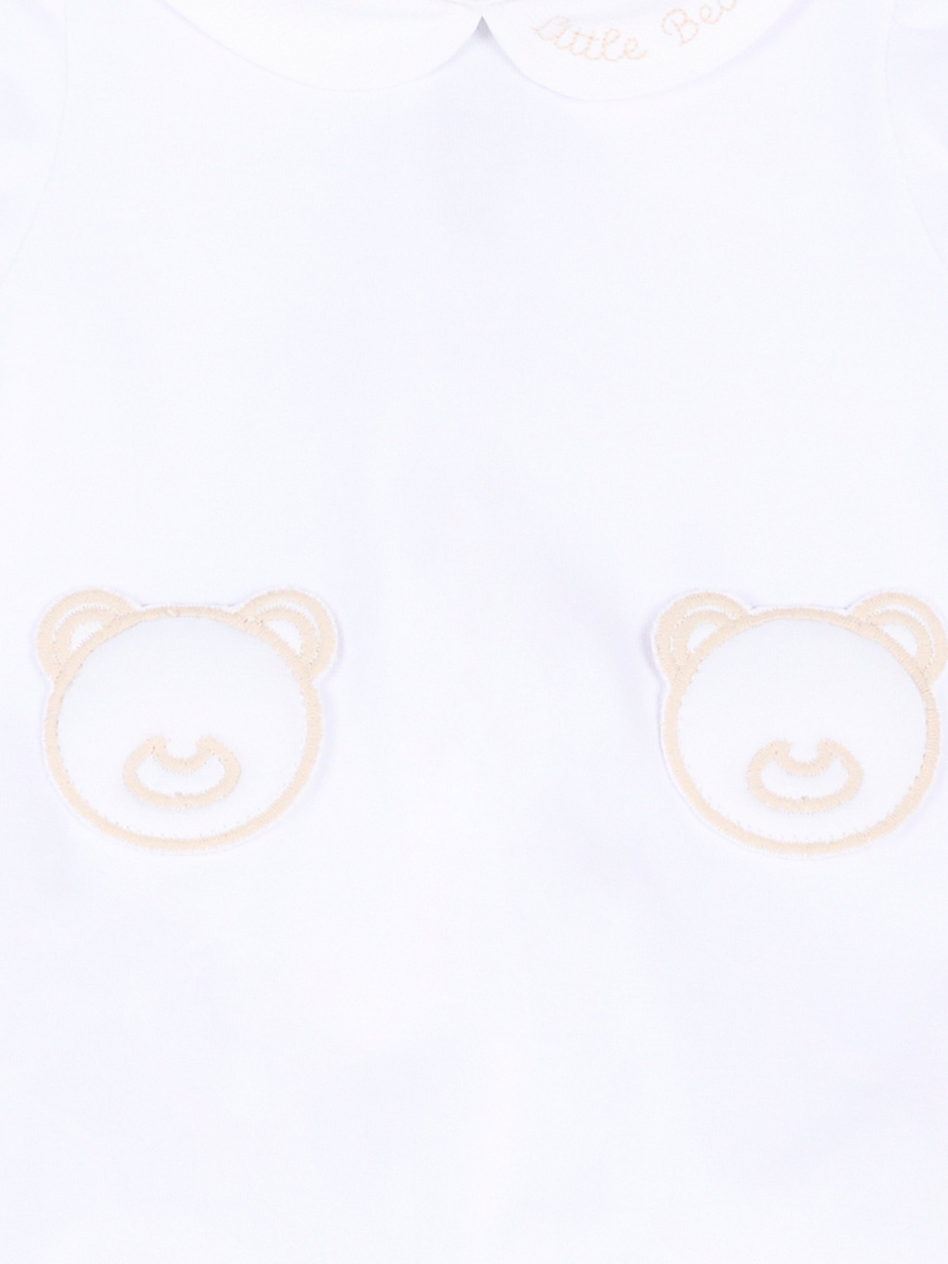 Pagliaccetto bianco per neonato con orsetti,Little Bear,3072 BCO/CORDA