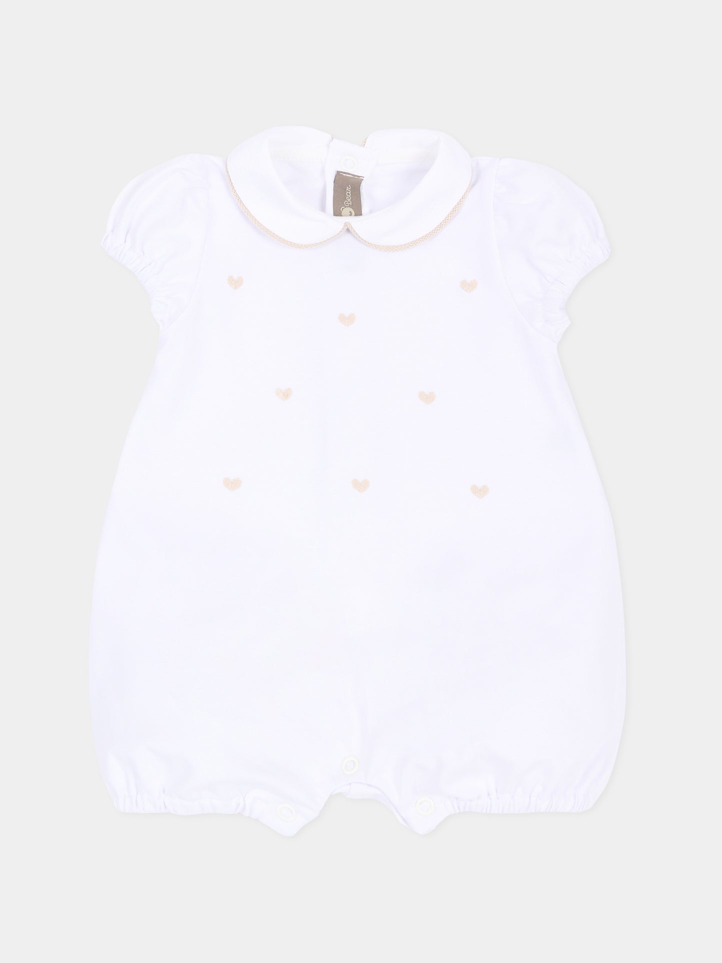 Pagliaccetto bianco per neonati con cuori,Little Bear,3077 BCO/CORDA