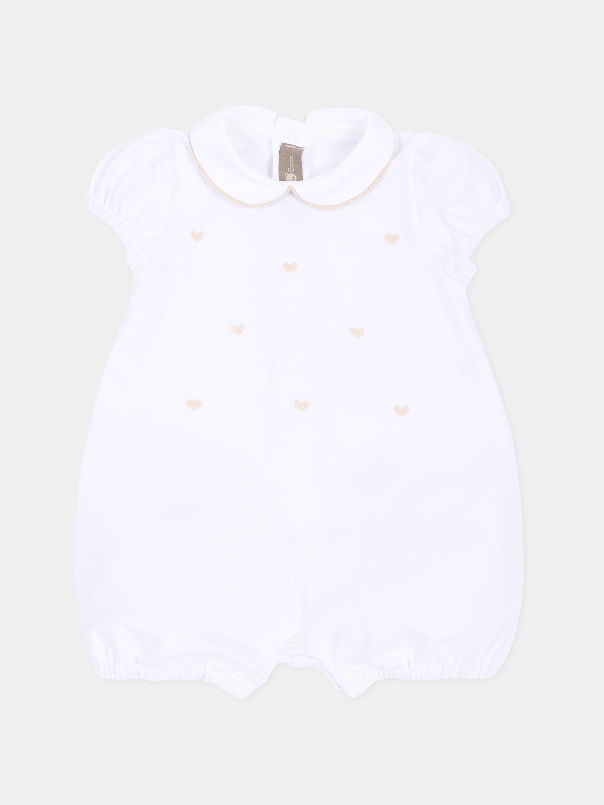 Pagliaccetto bianco per neonati con cuori,Little Bear,3077 BCO/CORDA