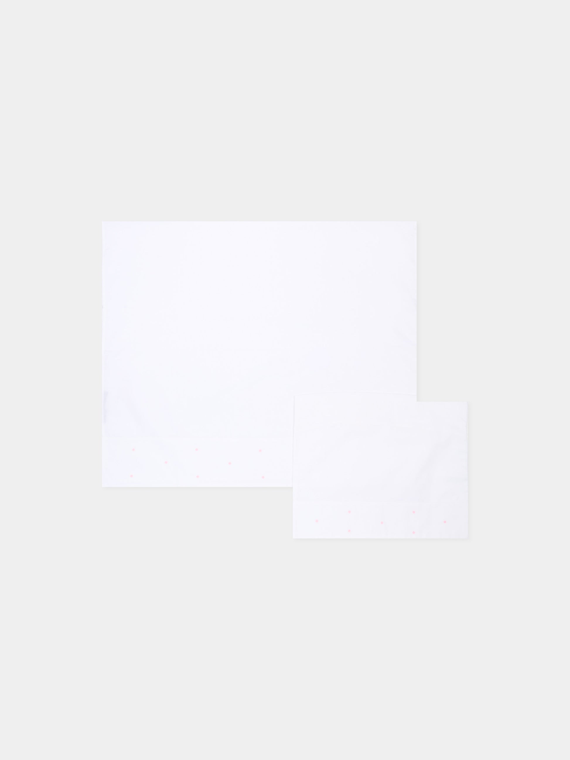 Lenzuola avorio per neonata con pois rosa,Little Bear,2040 BCO/ROSA