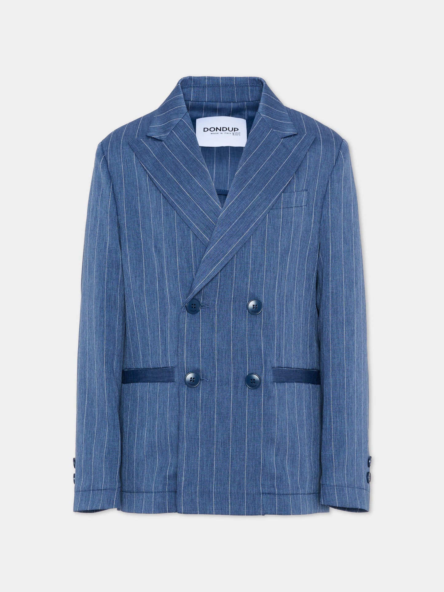 Giacche azzurra per bambino gessata,Dondup Kids,DMGC028 0 TV117 4019