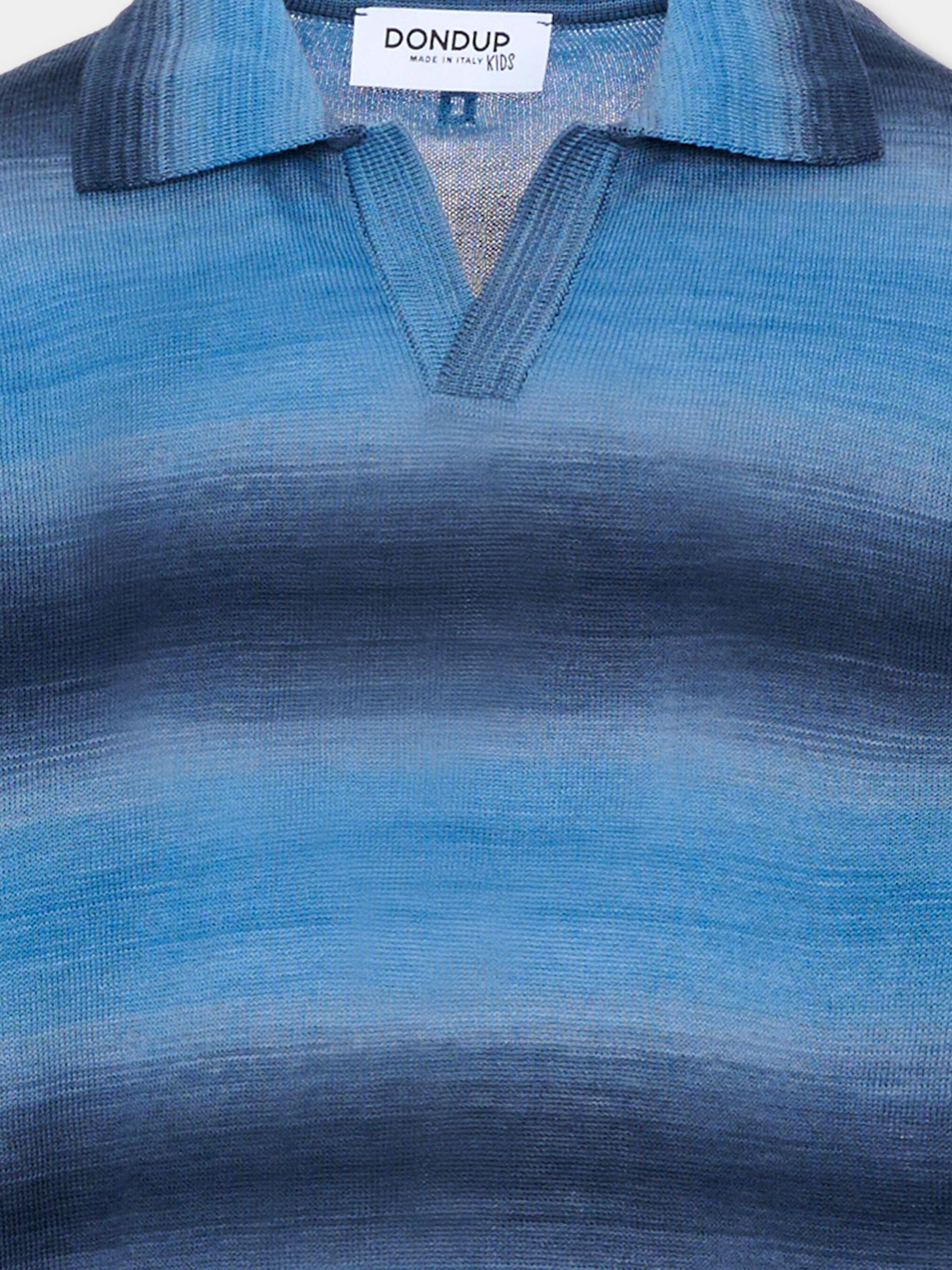 Polo blu per bambino a righe sfumate,Dondup Kids,DMMA038 C FL108 4005