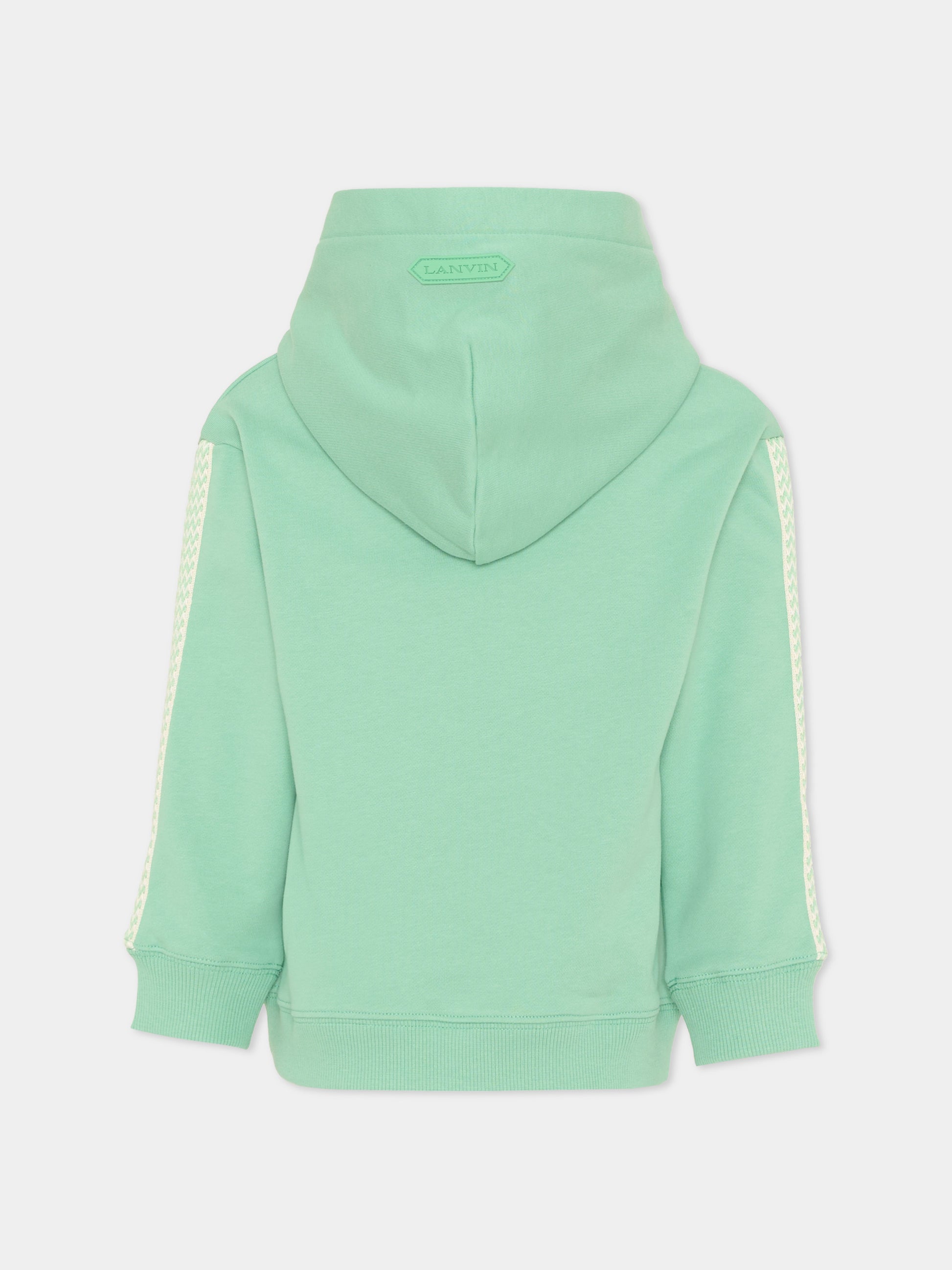 Felpa verde per bambini con logo,Lanvin Petite,N30349 68N
