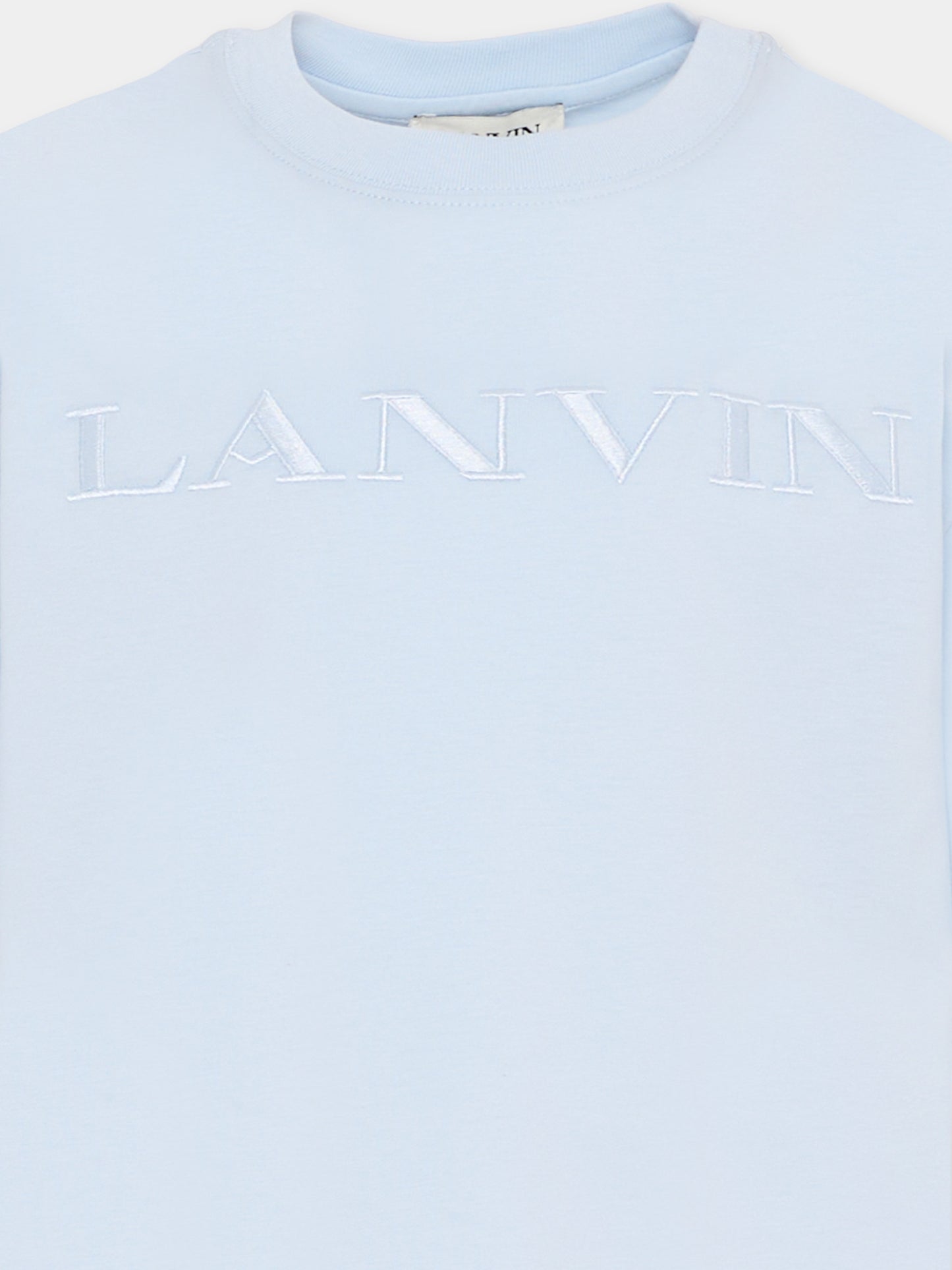 T-Shirt celeste per bambino con logo,Lanvin Petite,N30360 79L