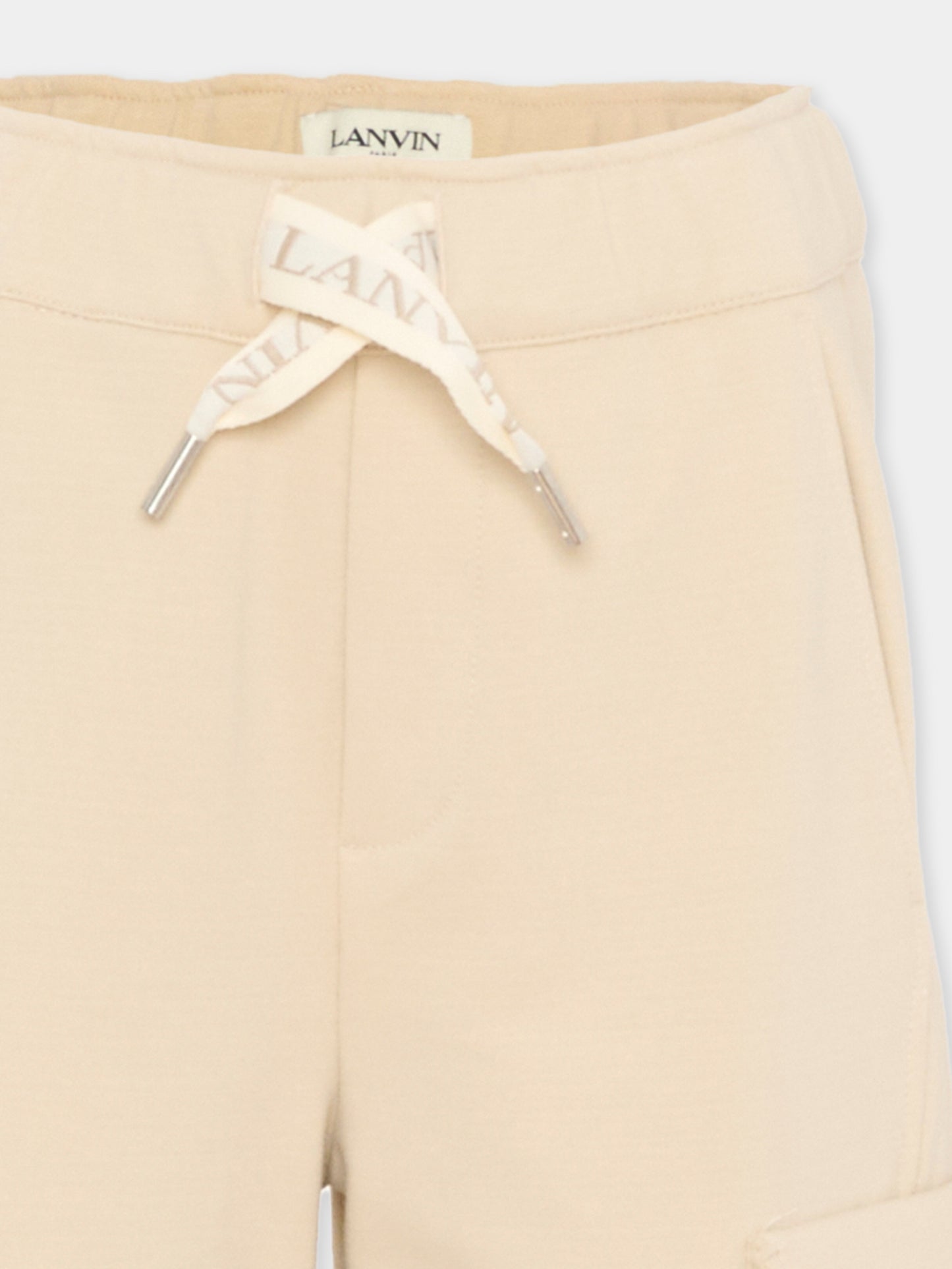 Shorts beige per bambino con logo,Lanvin Petite,N30377 180