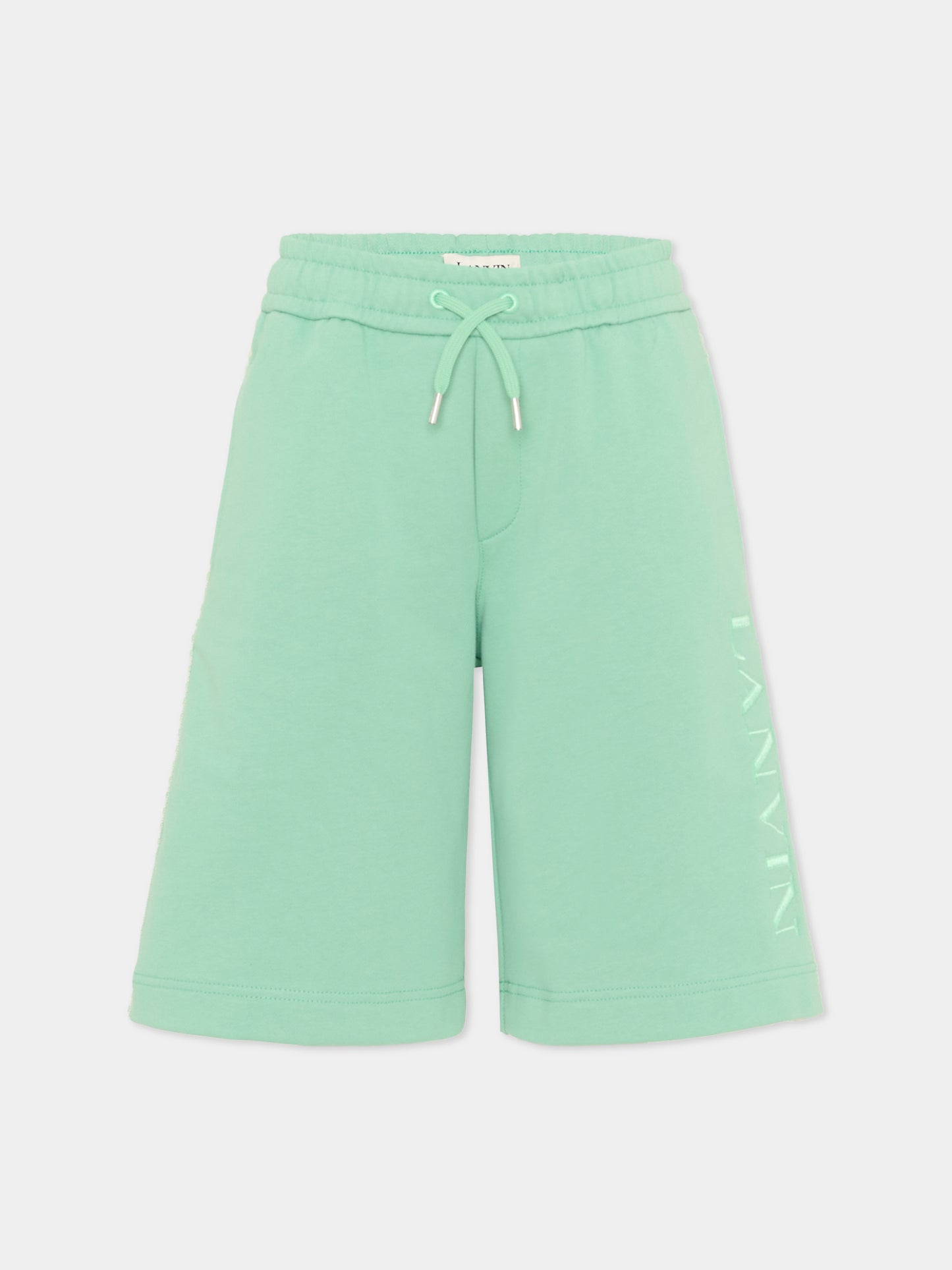 Shorts sportivi verdi per bambino con logo,Lanvin Petite,N30378 68N