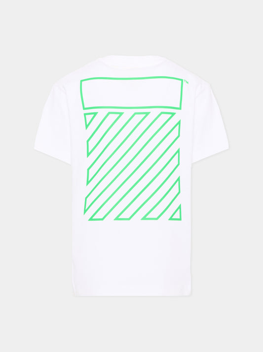 T-Shirt bianca per bambini con logo,Off White,44BAA002S26J004100