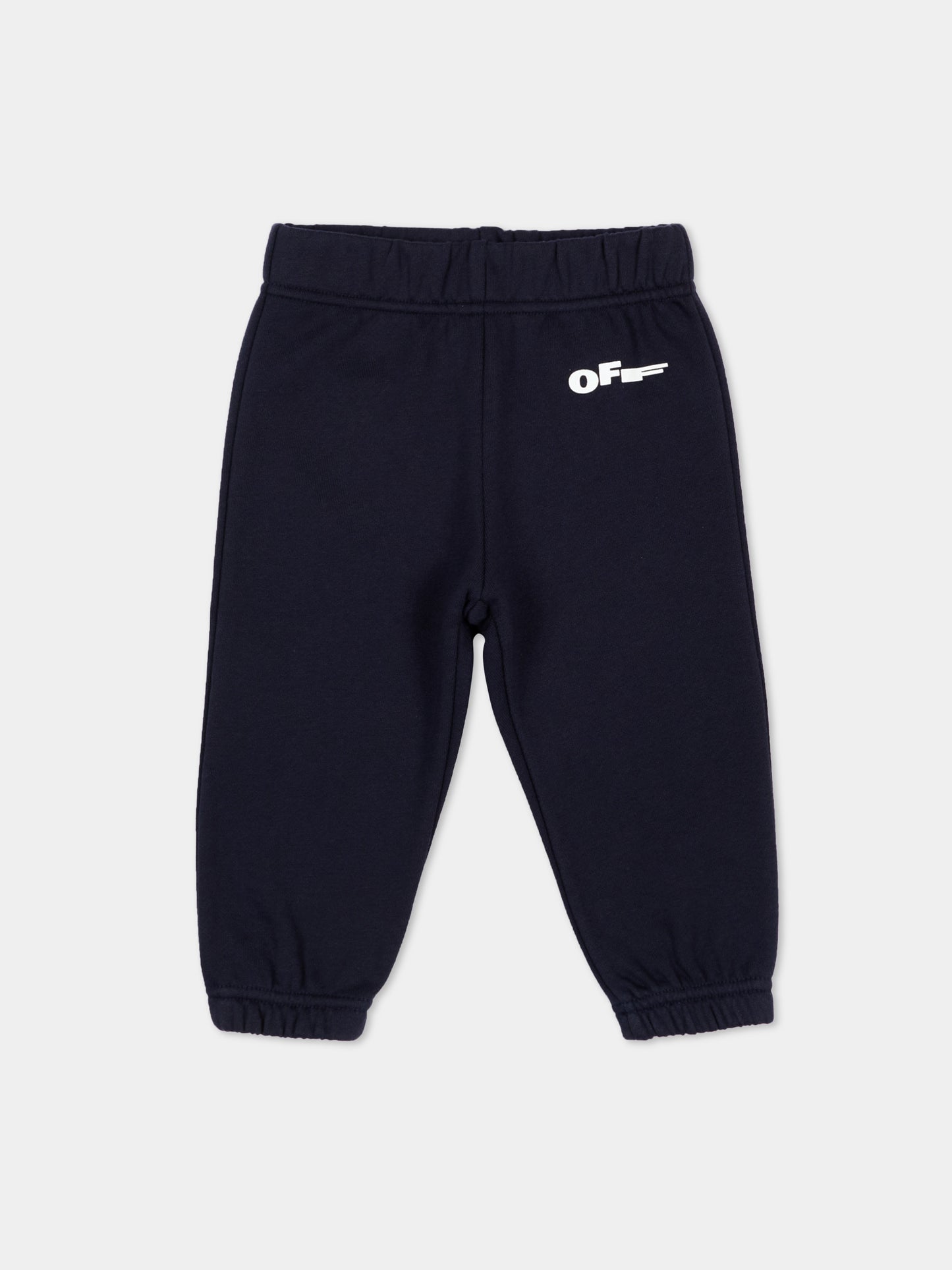 Pantaloni sportivi blu per neonati con logo,Off White,44BXD001S26F001410