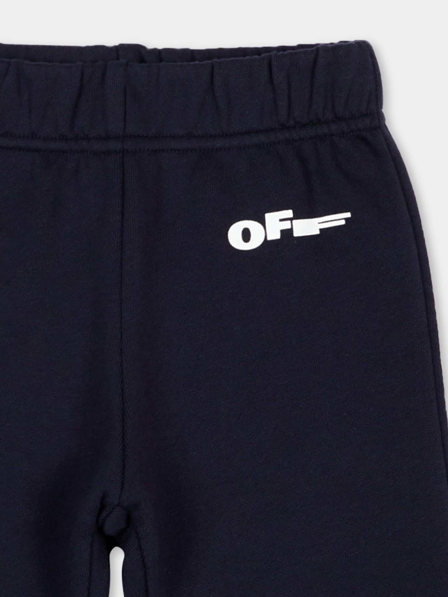 Pantaloni sportivi blu per neonati con logo,Off White,44BXD001S26F001410