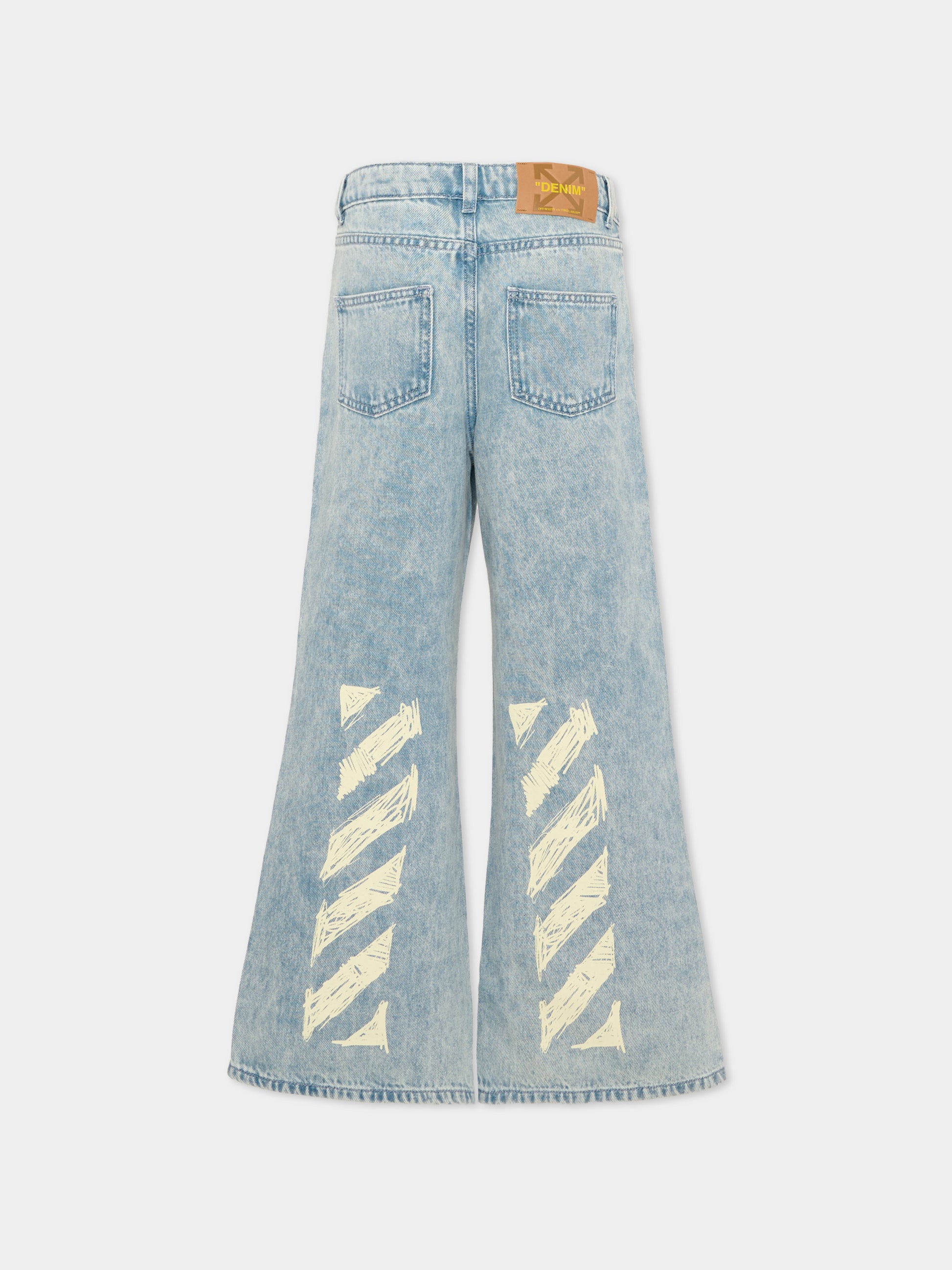 Jeans denim per bambina con logo,Off White,44GYB001S26D001452