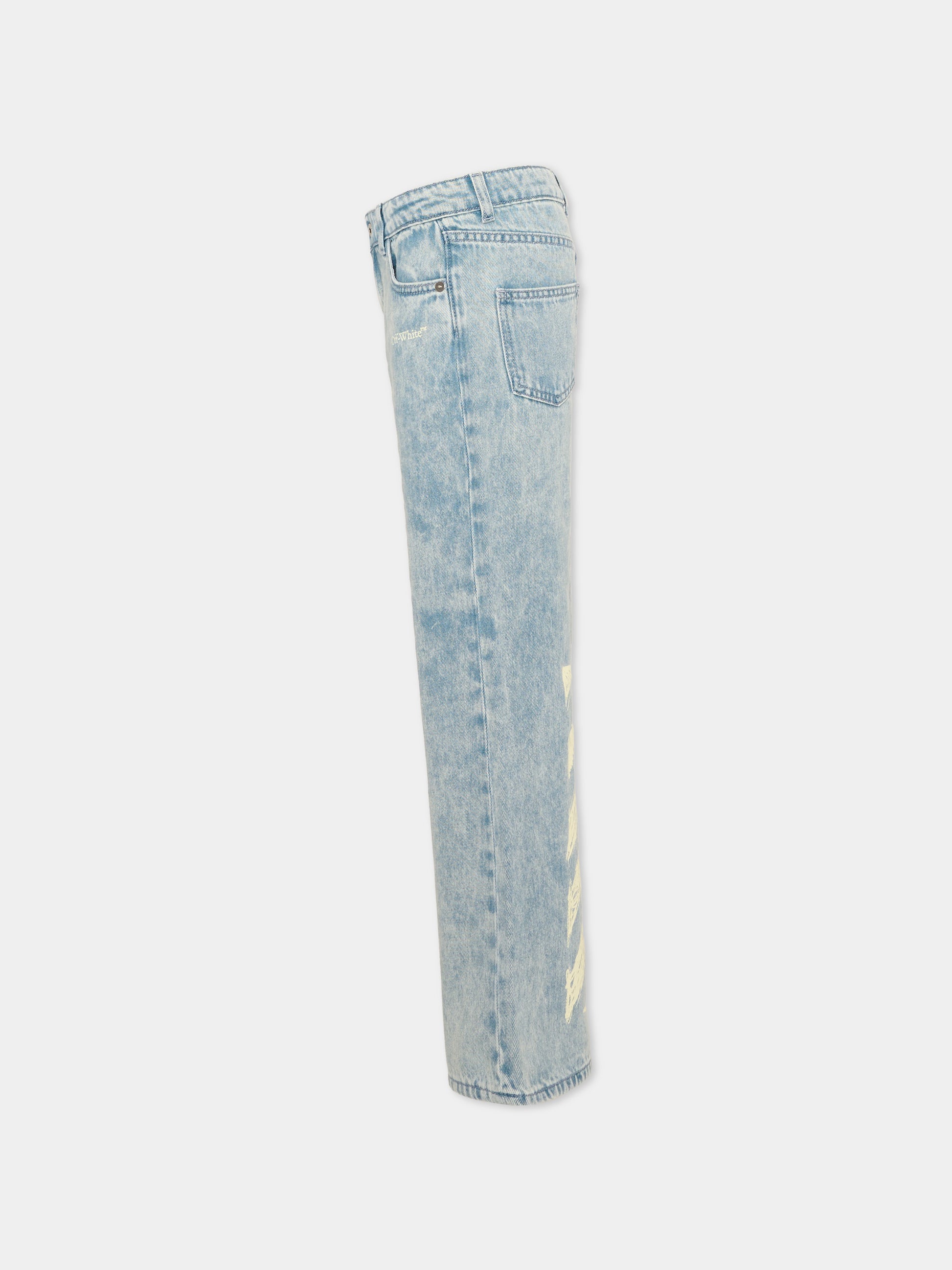 Jeans denim per bambina con logo,Off White,44GYB001S26D001452