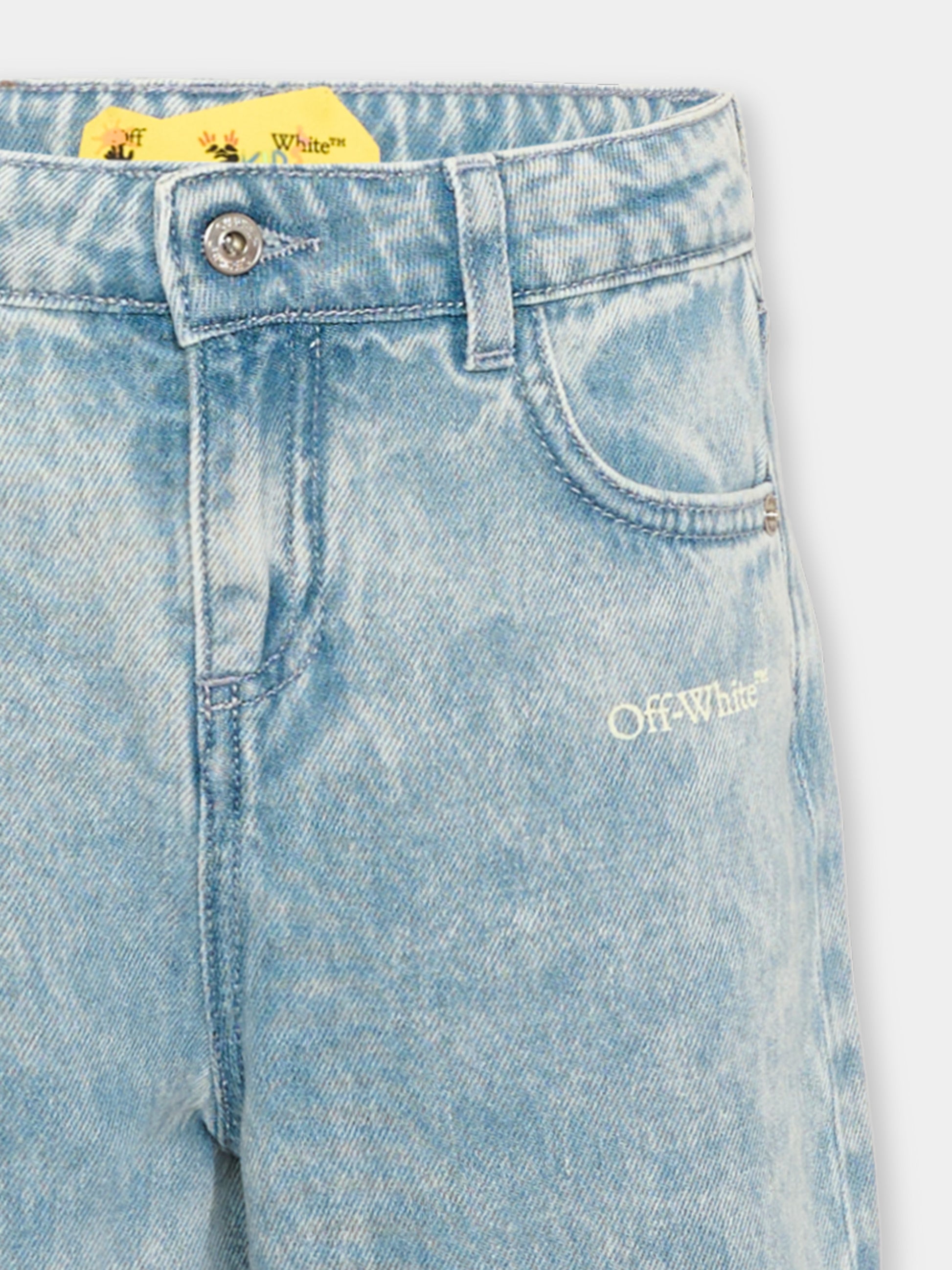 Jeans denim per bambina con logo,Off White,44GYB001S26D001452