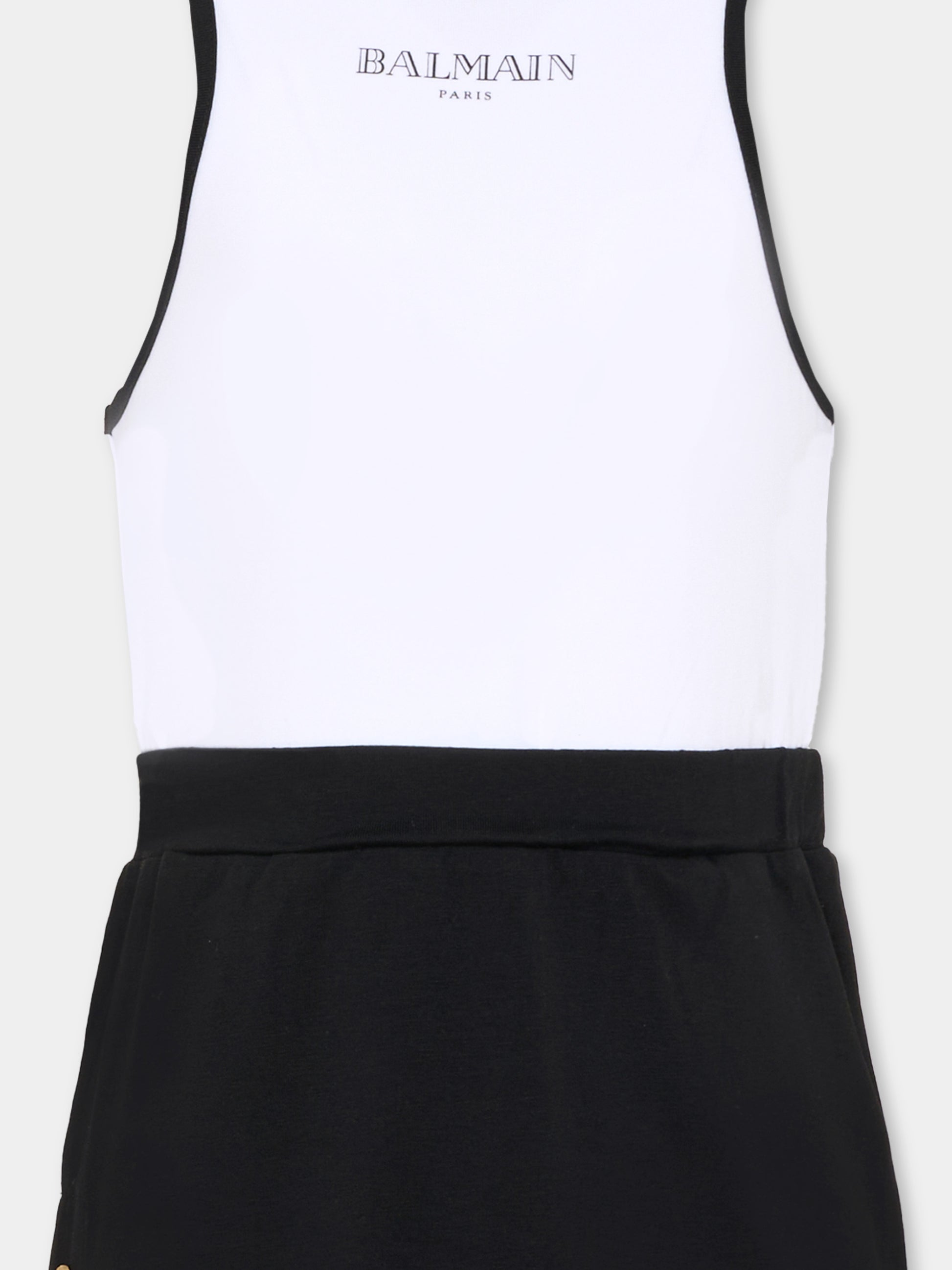 Vestito multicolor per bambina con logo,Balmain Kids,BY1B02-Z3277 930BC