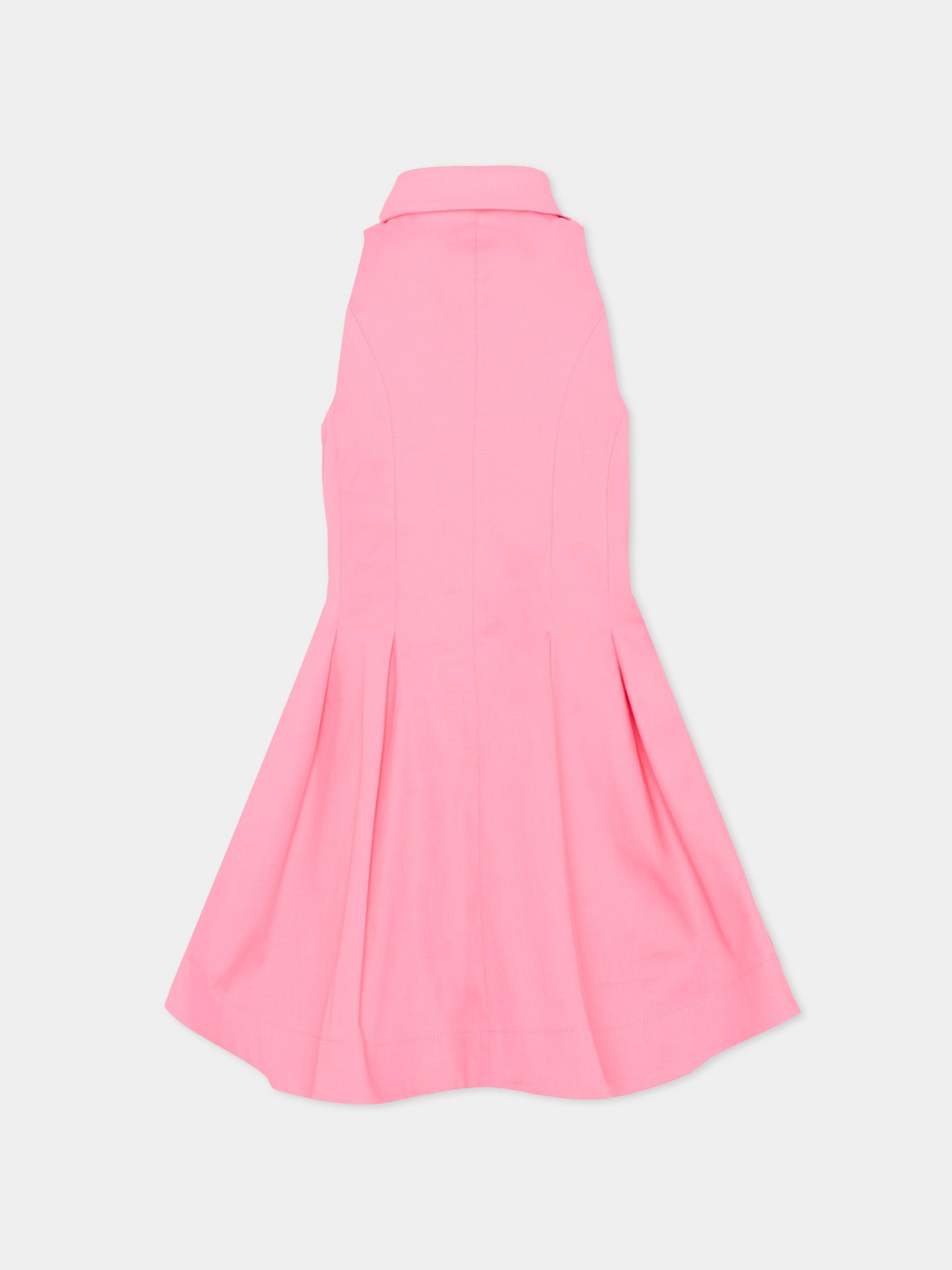 Vestito rosa per bambina con bottoni oro,Balmain Kids,BY1C02-G0197 515