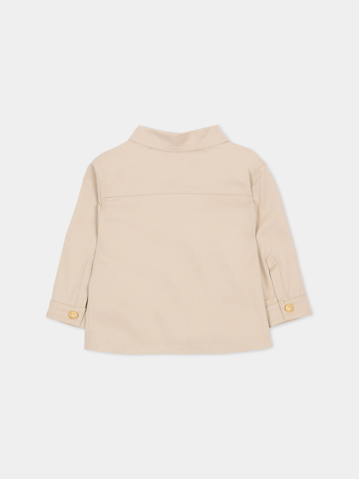 Giacca beige per neonato con bottoni oro,Balmain Kids,BY2507-G0197 107