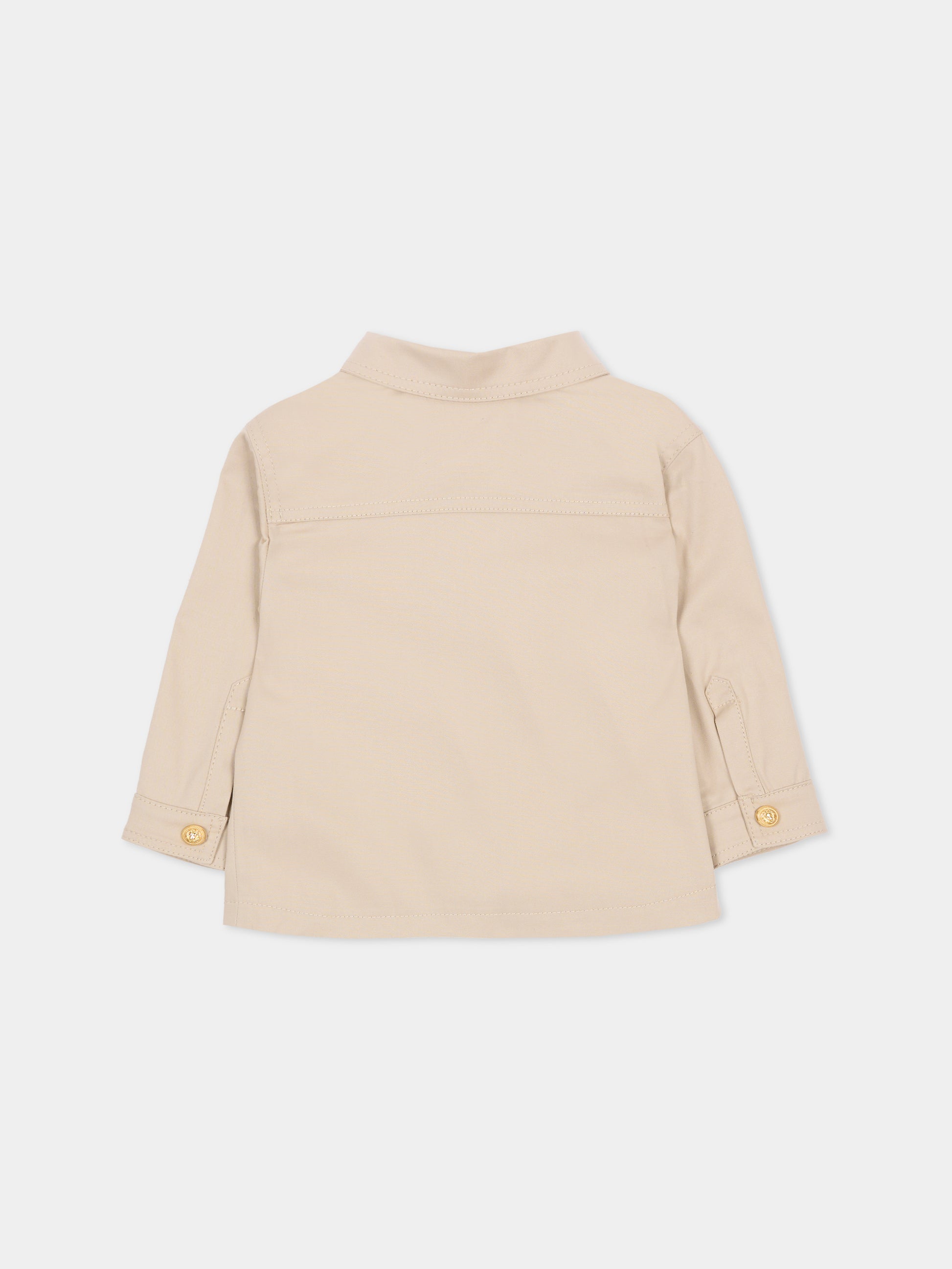 Giacca beige per neonato con bottoni oro,Balmain Kids,BY2507-G0197 107