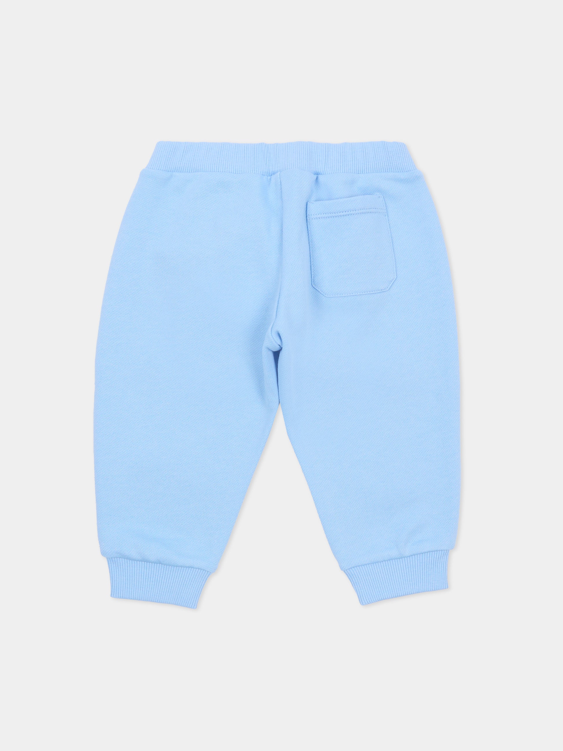 Pantaloni celesti sportivi per neonato con logo,Balmain Kids,BY6540-Z3183 652BC