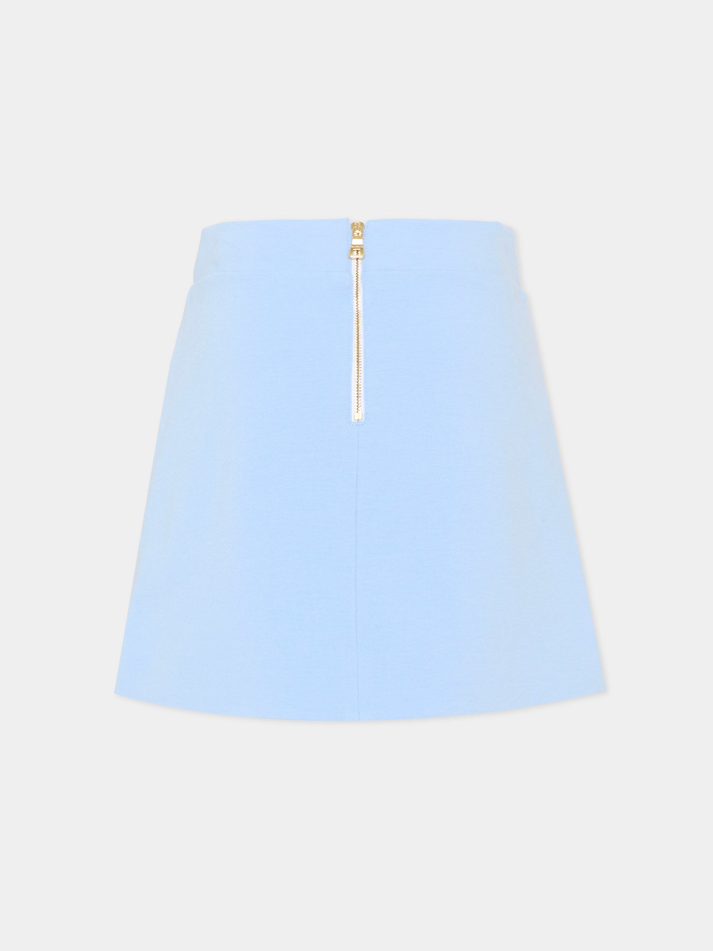 Gonna celeste per bambina con bottoni,Balmain Kids,BY7A71-J0371 652