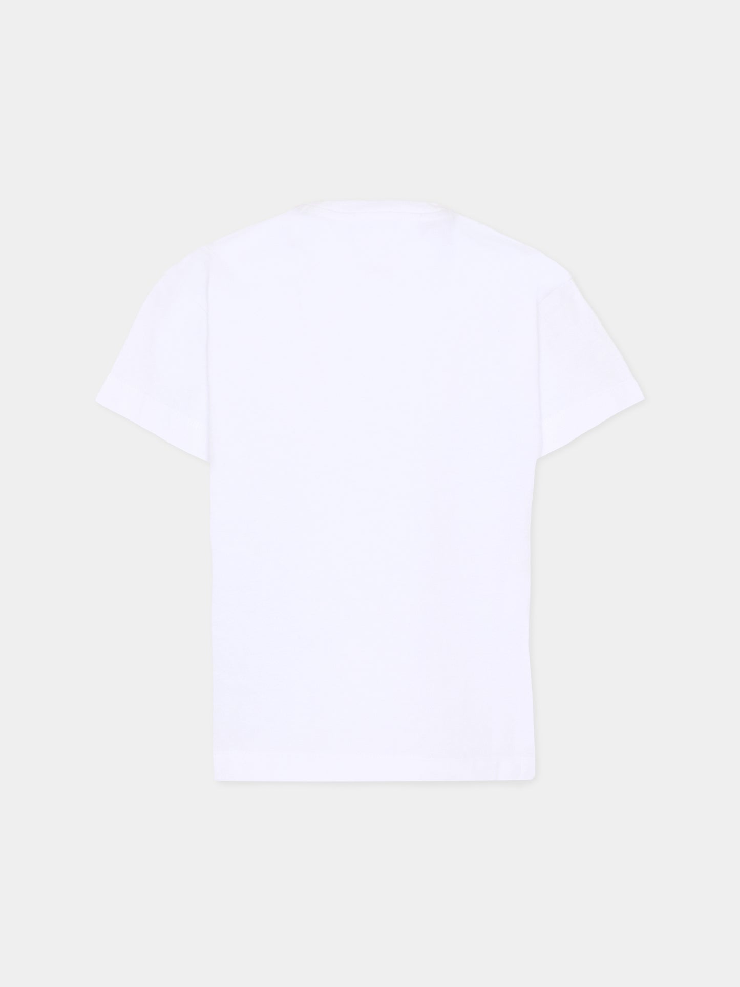 T-shirt bianca per bambini con logo e scritta,Balmain Kids,BY8B11-Z3672 100NE