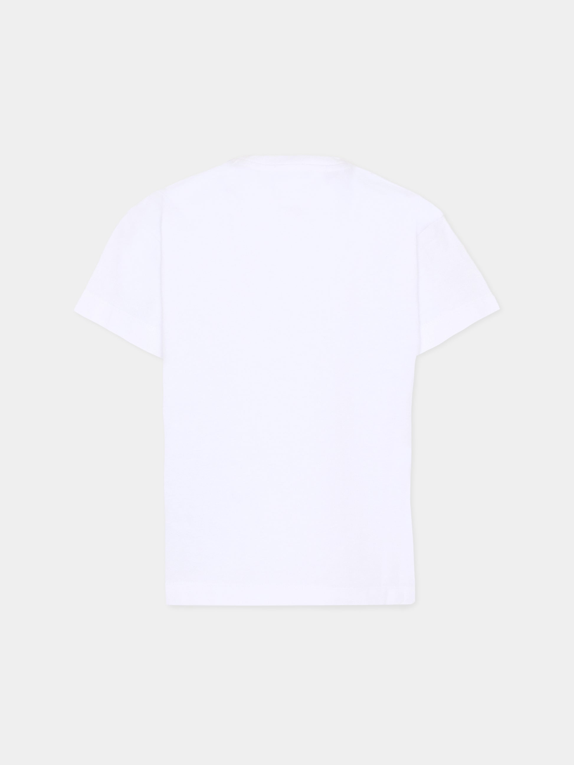 T-shirt bianca per bambini con logo e scritta,Balmain Kids,BY8B11-Z3672 100NE