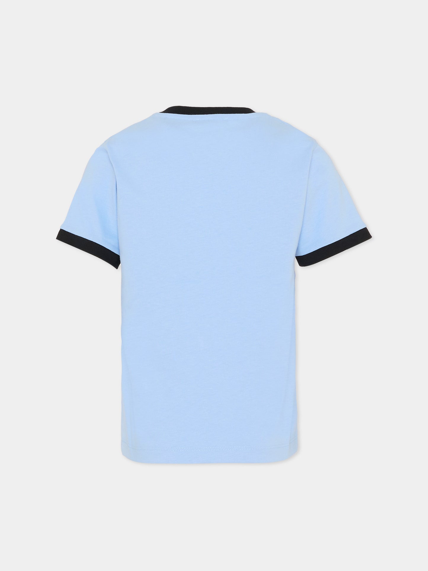 T-shirt celeste per bambino con logo,Balmain Kids,BY8P41-Z3672 652NE